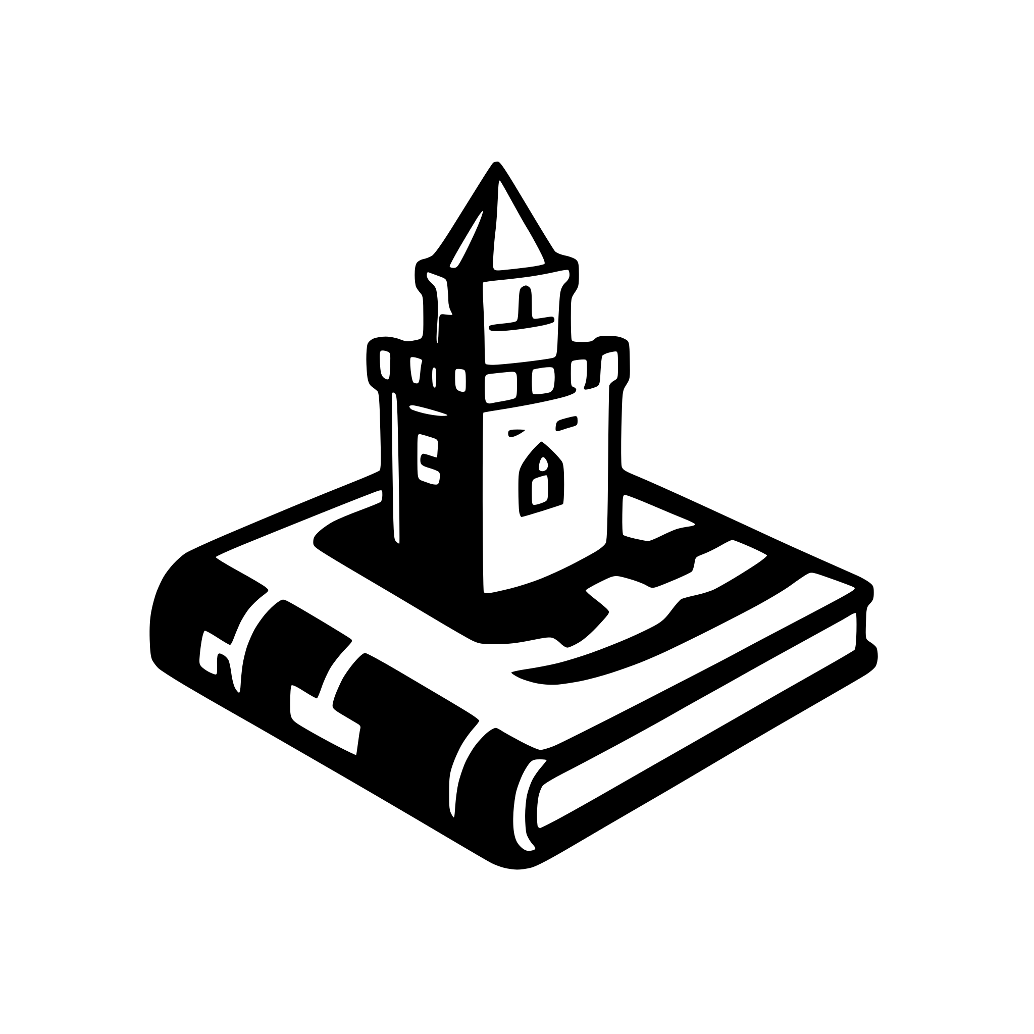 AI-generated SVG of a a logo that looks like a castle keep and a book at the same time