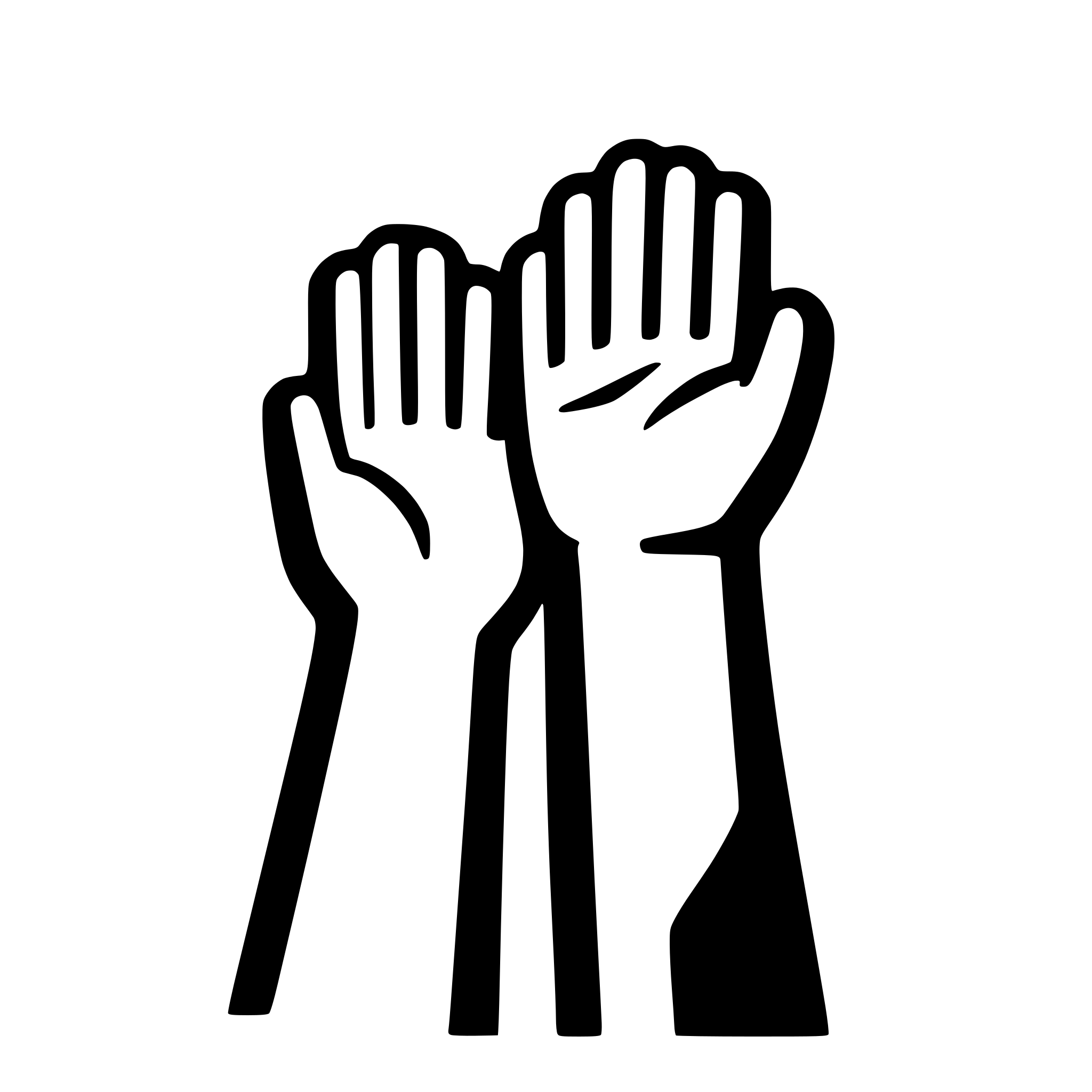 AI-generated SVG of a hands, two friends, highfive