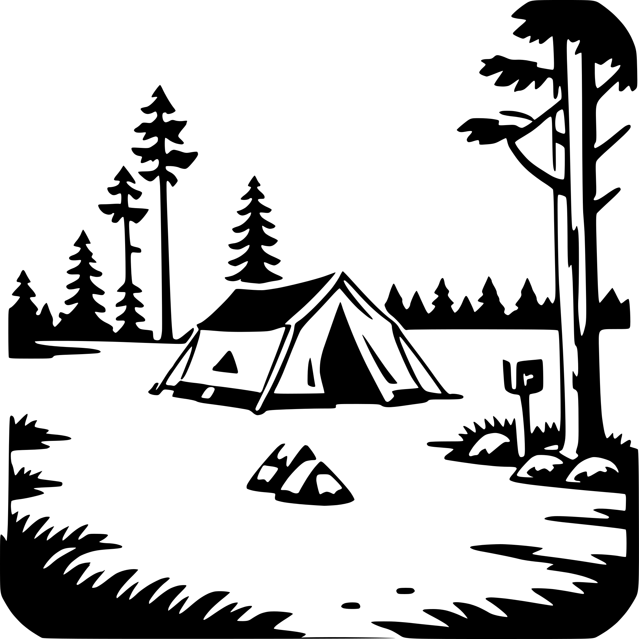 AI-generated SVG of a camping in national park