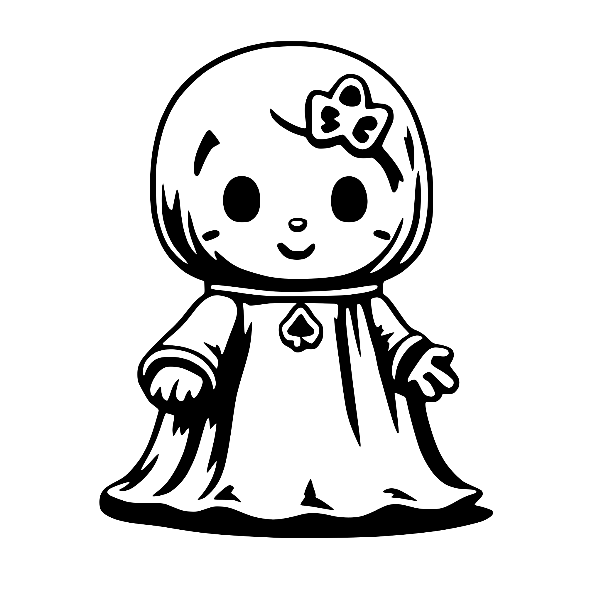 AI-generated SVG of 'hello kitty ghost'