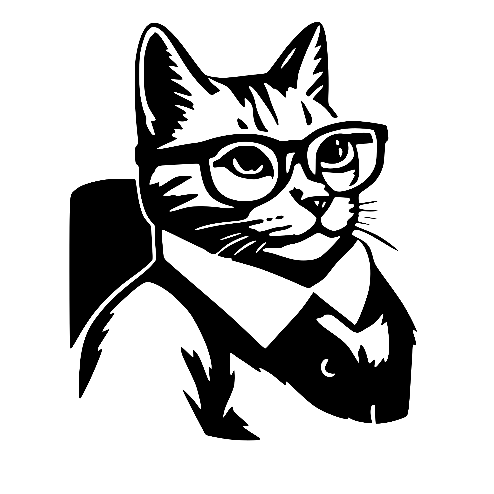 AI-generated SVG of 'Generate smart cat in glasses'