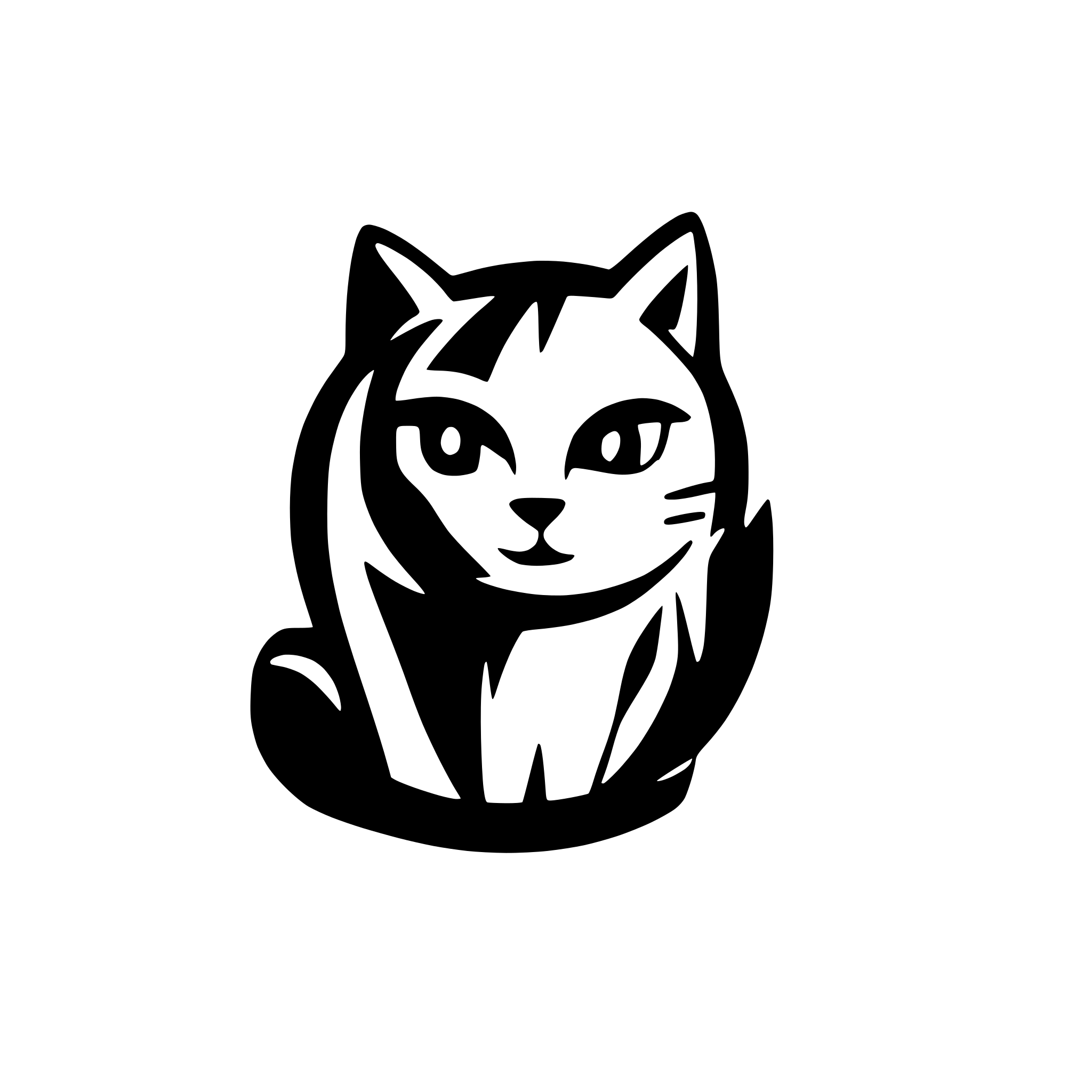 AI-generated SVG of a cat lover sign for car window with a cat logo on it