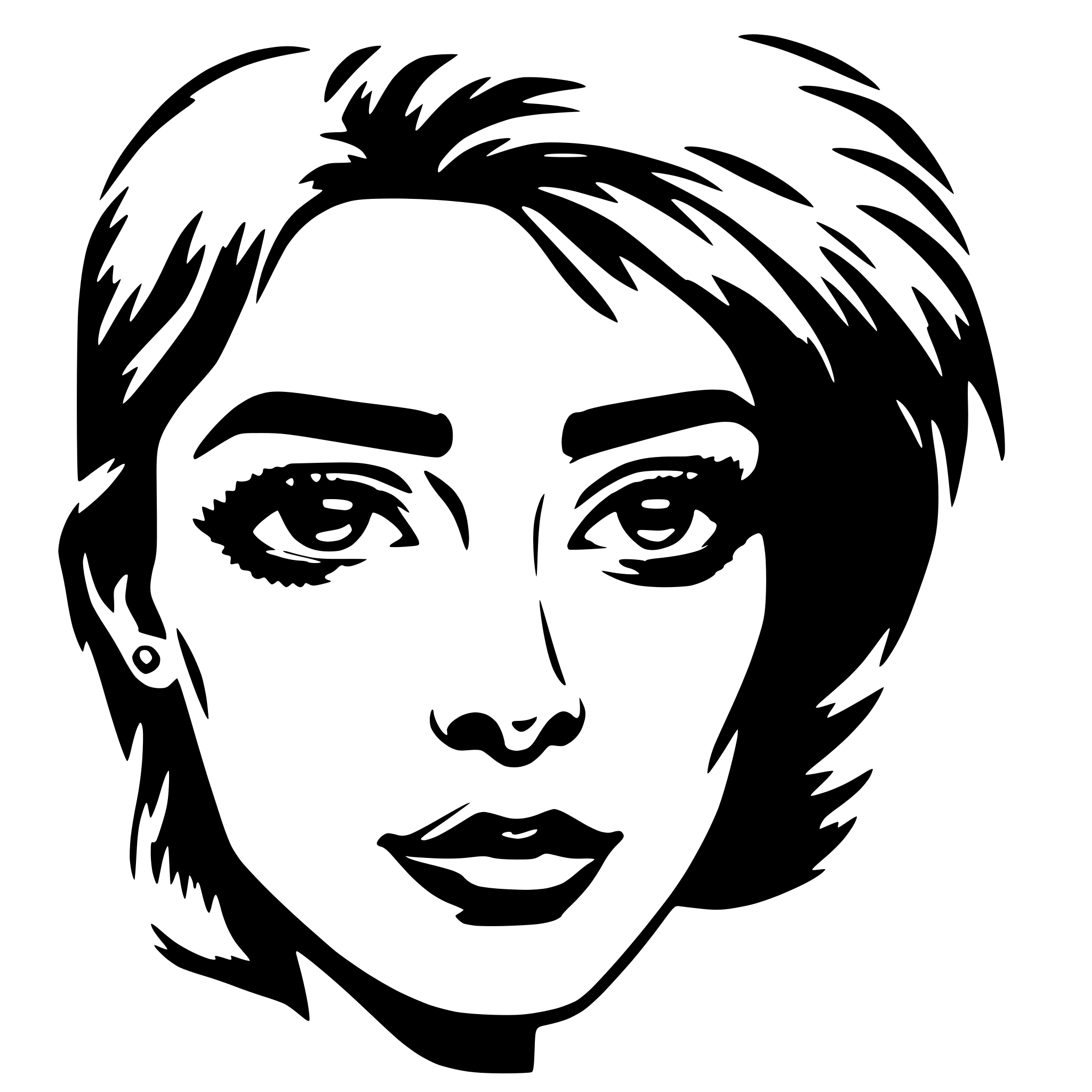 AI-generated SVG of 'bushy ayebrows'