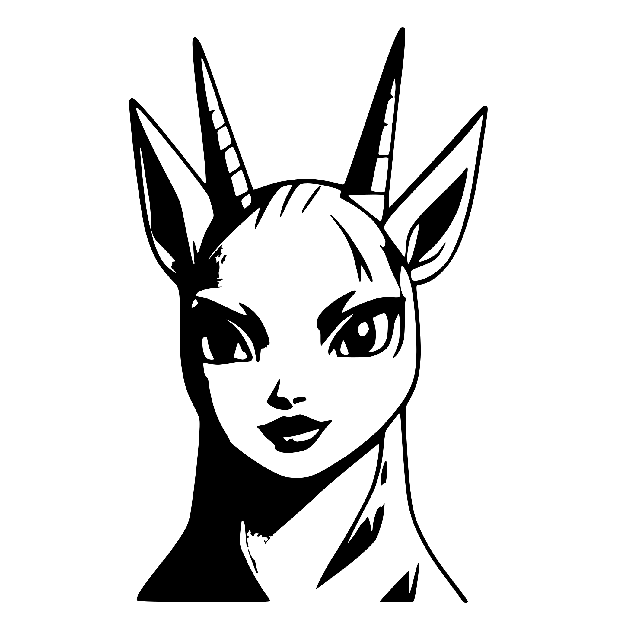 AI-generated SVG of a lama head with red and green