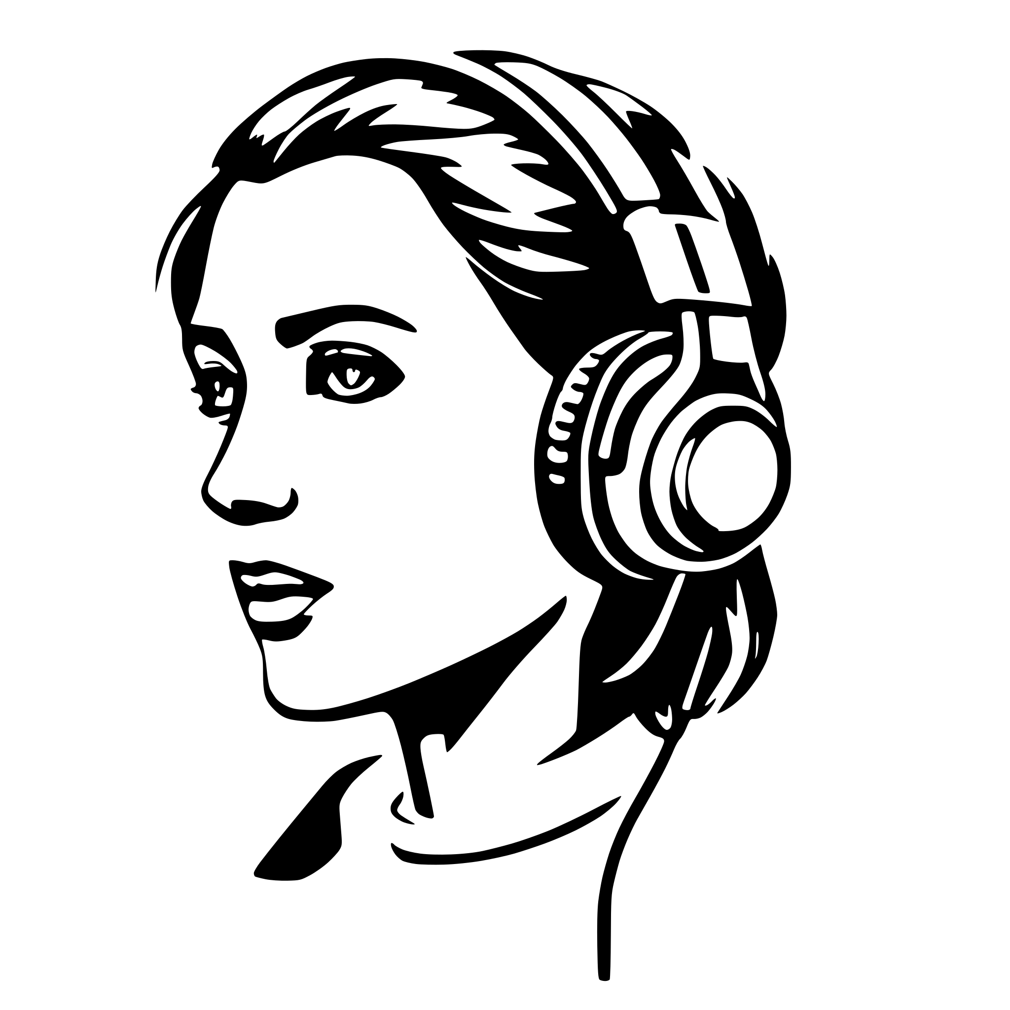AI-generated SVG of 'draw  headset simple line'