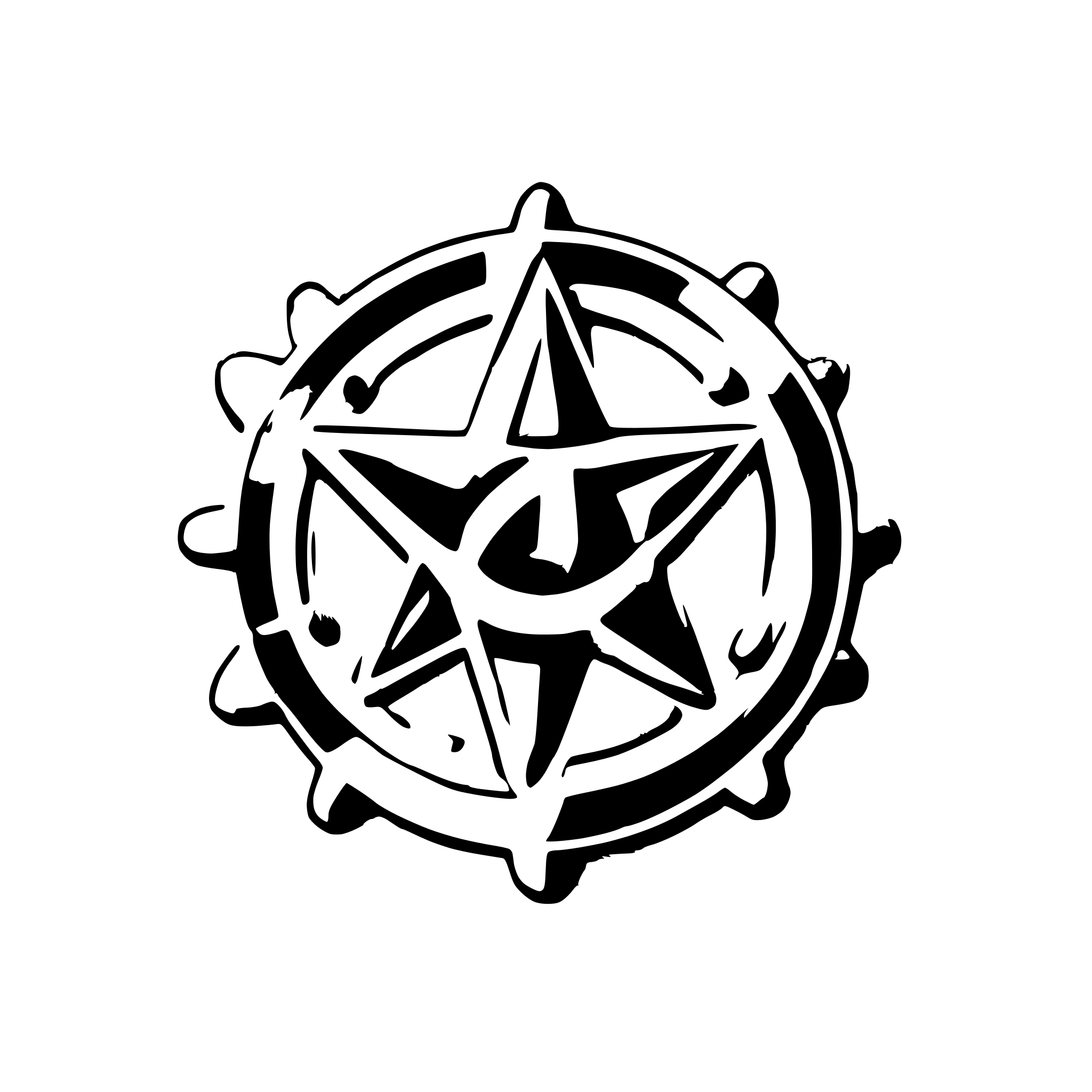 AI-generated SVG of a Heptagram With Circles Upon Each Point of Hectogram