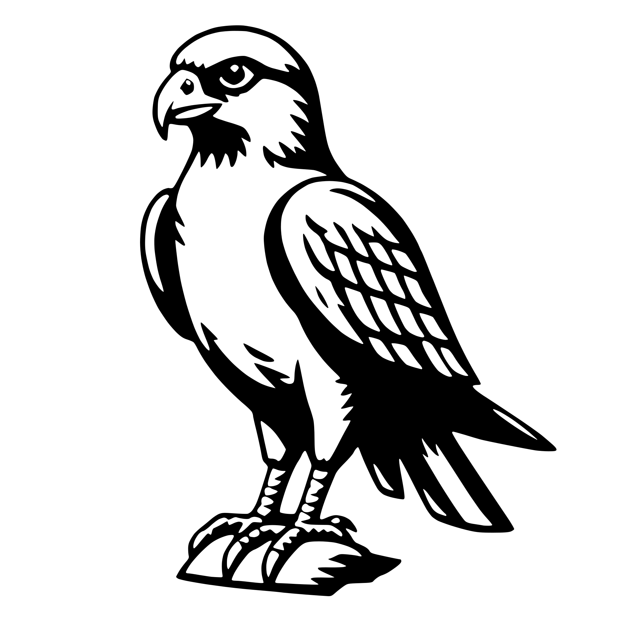AI-generated SVG of a hawk