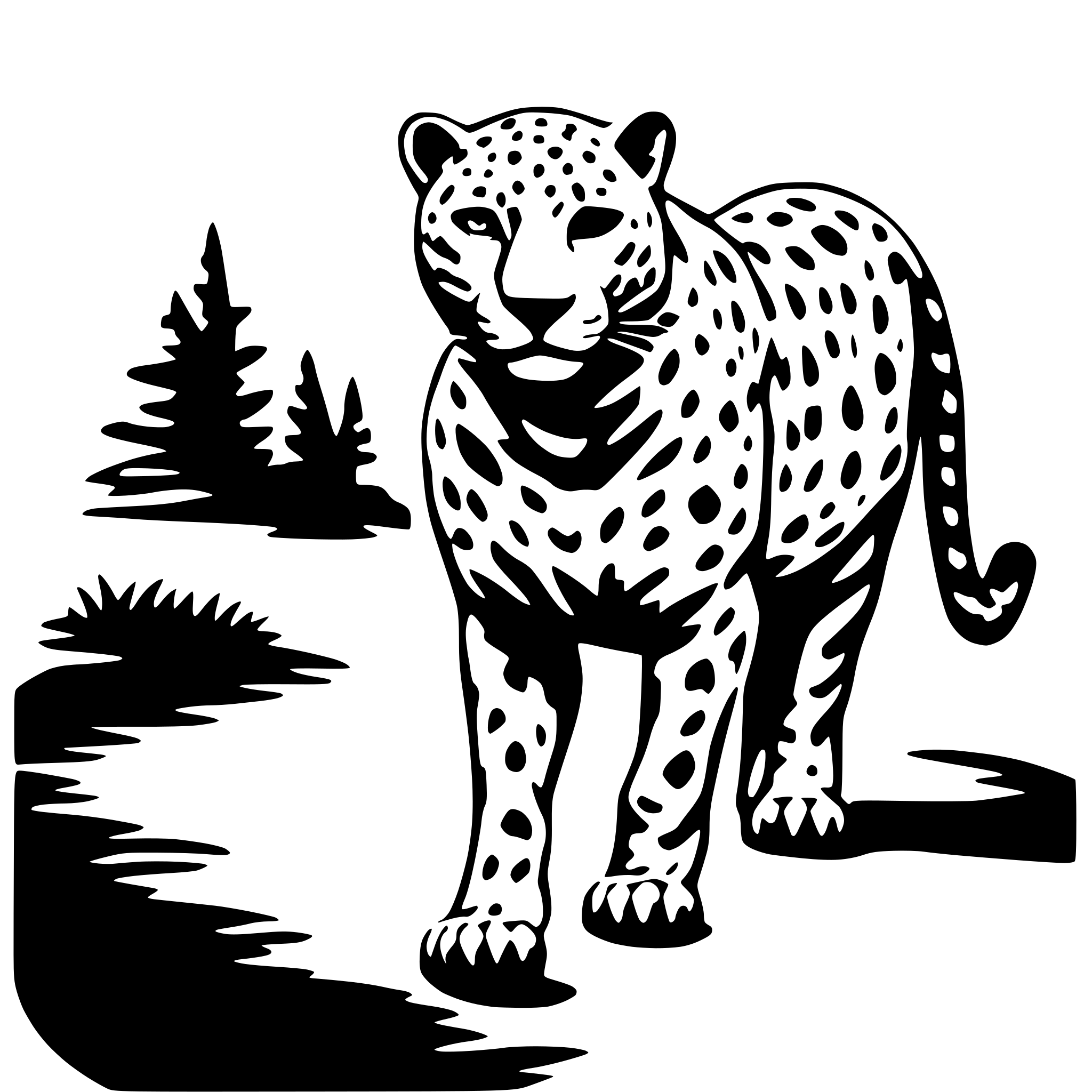AI-generated SVG of a jaguar walking