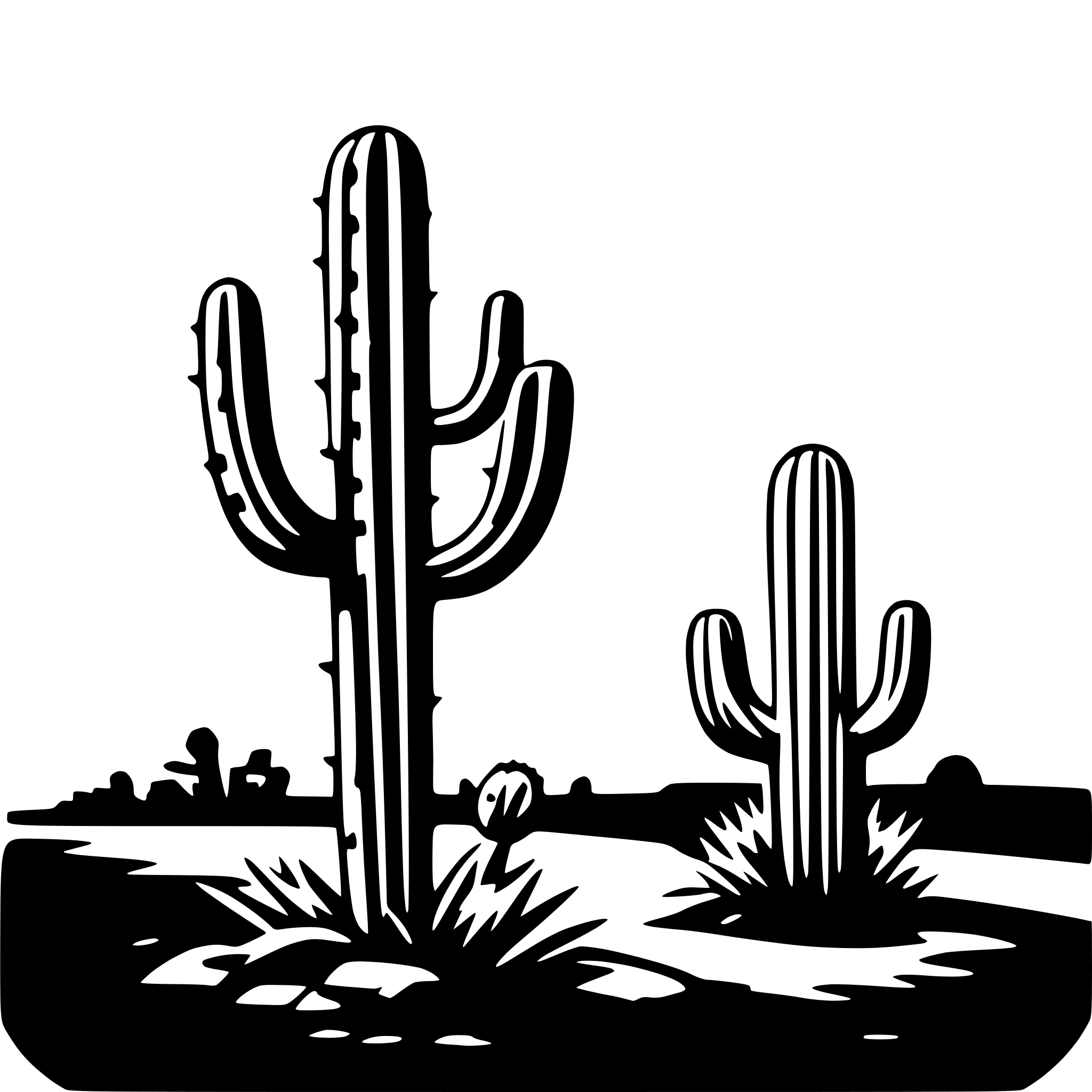 AI-generated SVG of a cactus and sunset