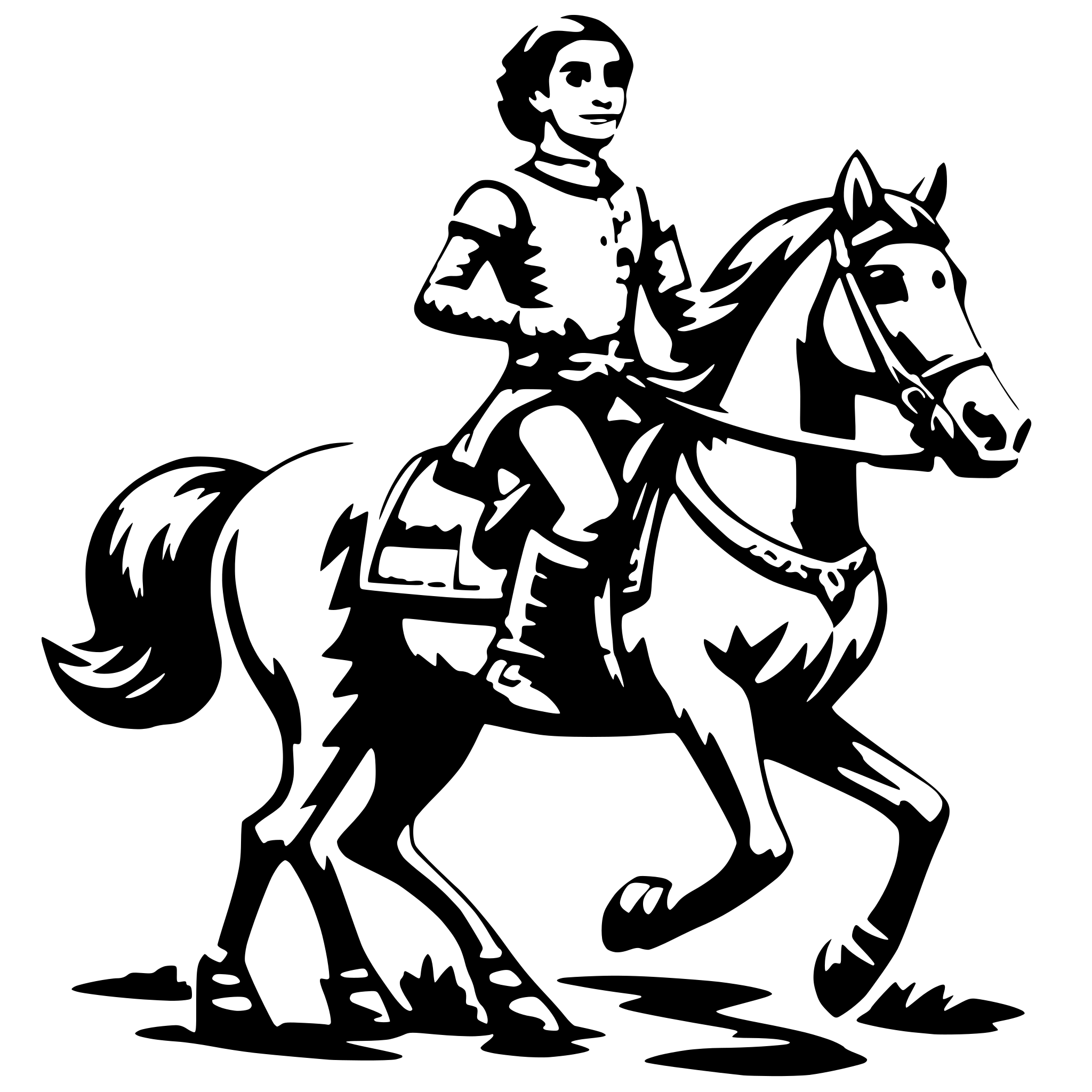 AI-generated SVG of a a prince riding a horse
