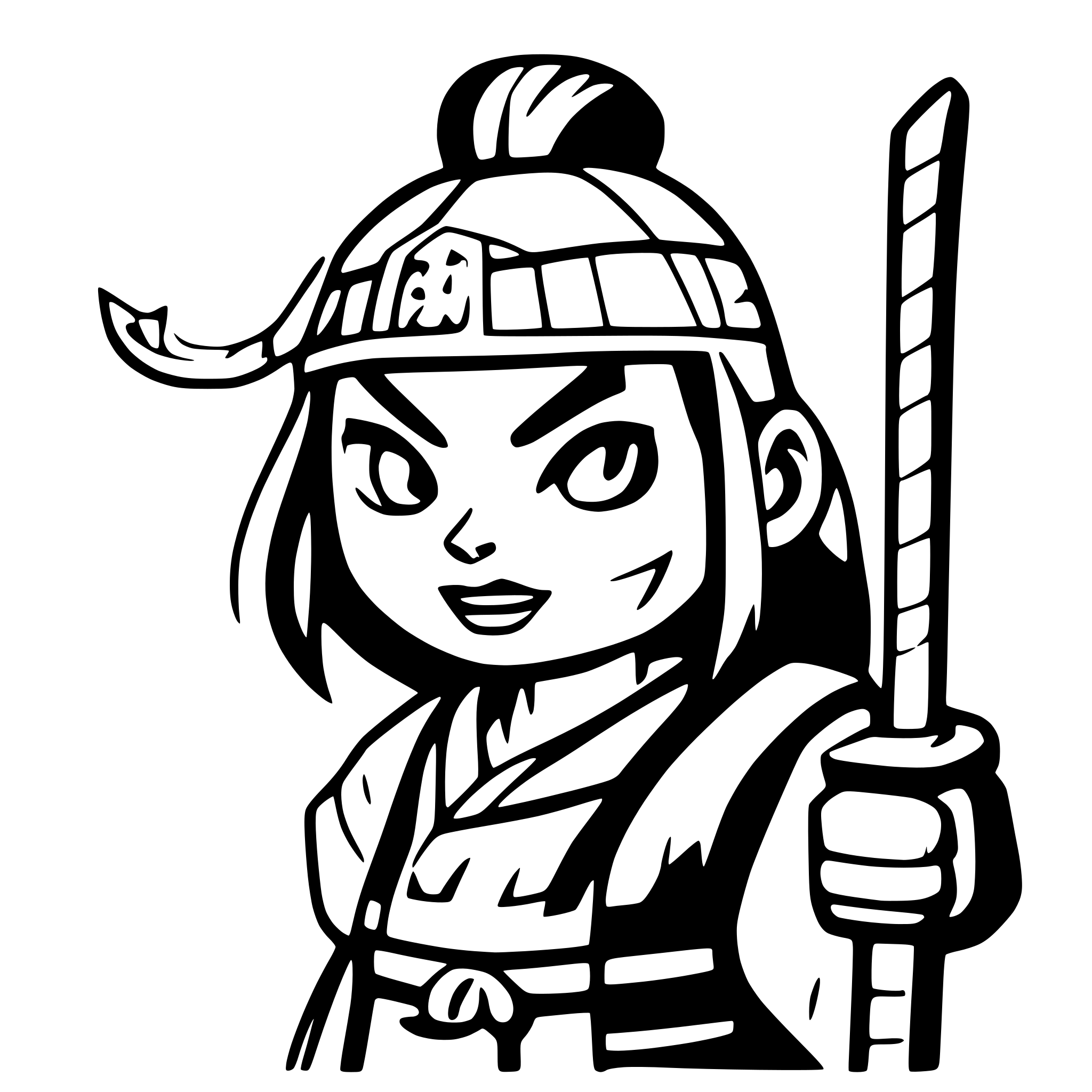AI-generated SVG of a old samurai