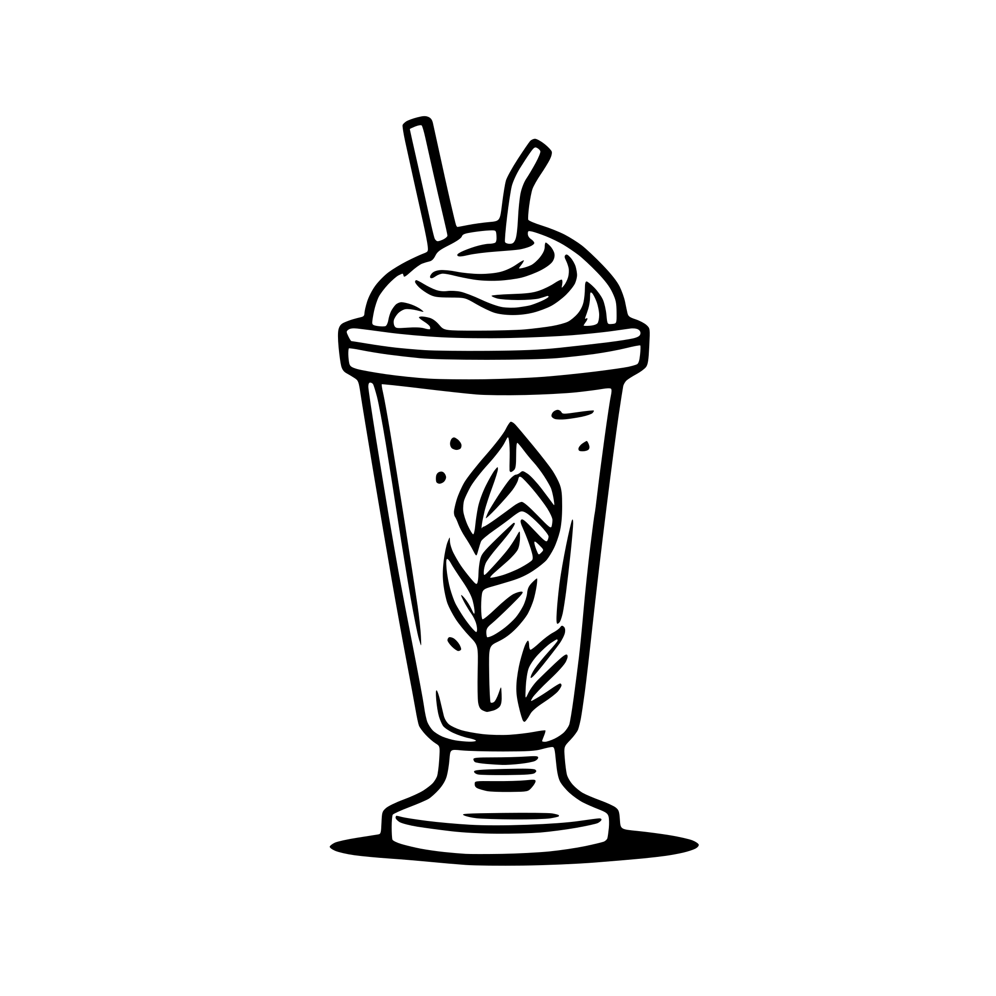 AI-generated SVG of a a cup of smoothie, with a word "Slurpy" in the middle (the name not printed on the cup, but passing through the cup and cutting it)