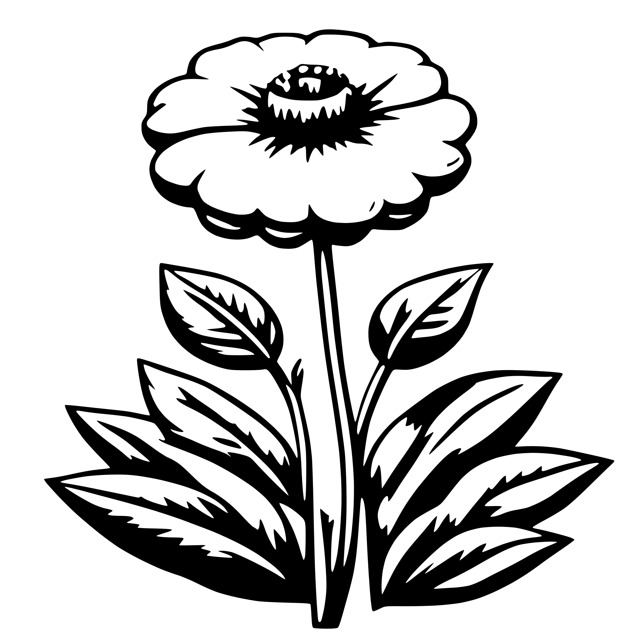 AI-generated SVG of 'flower without stem'