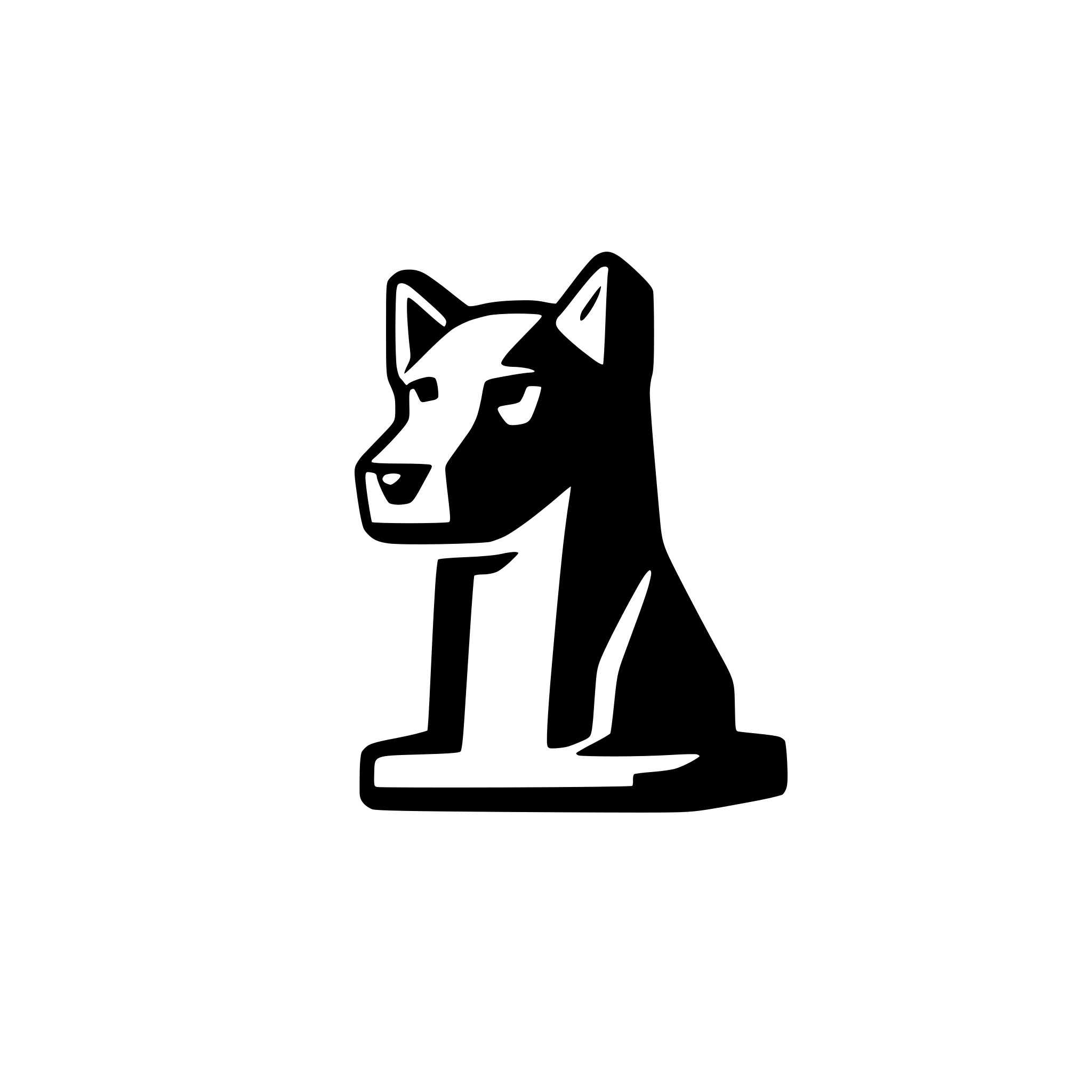 AI-generated SVG of a Generate a very minimalist and abstract icon that looks like the silouette of a dog with the theme of cyber security and technology, it must look very techy
