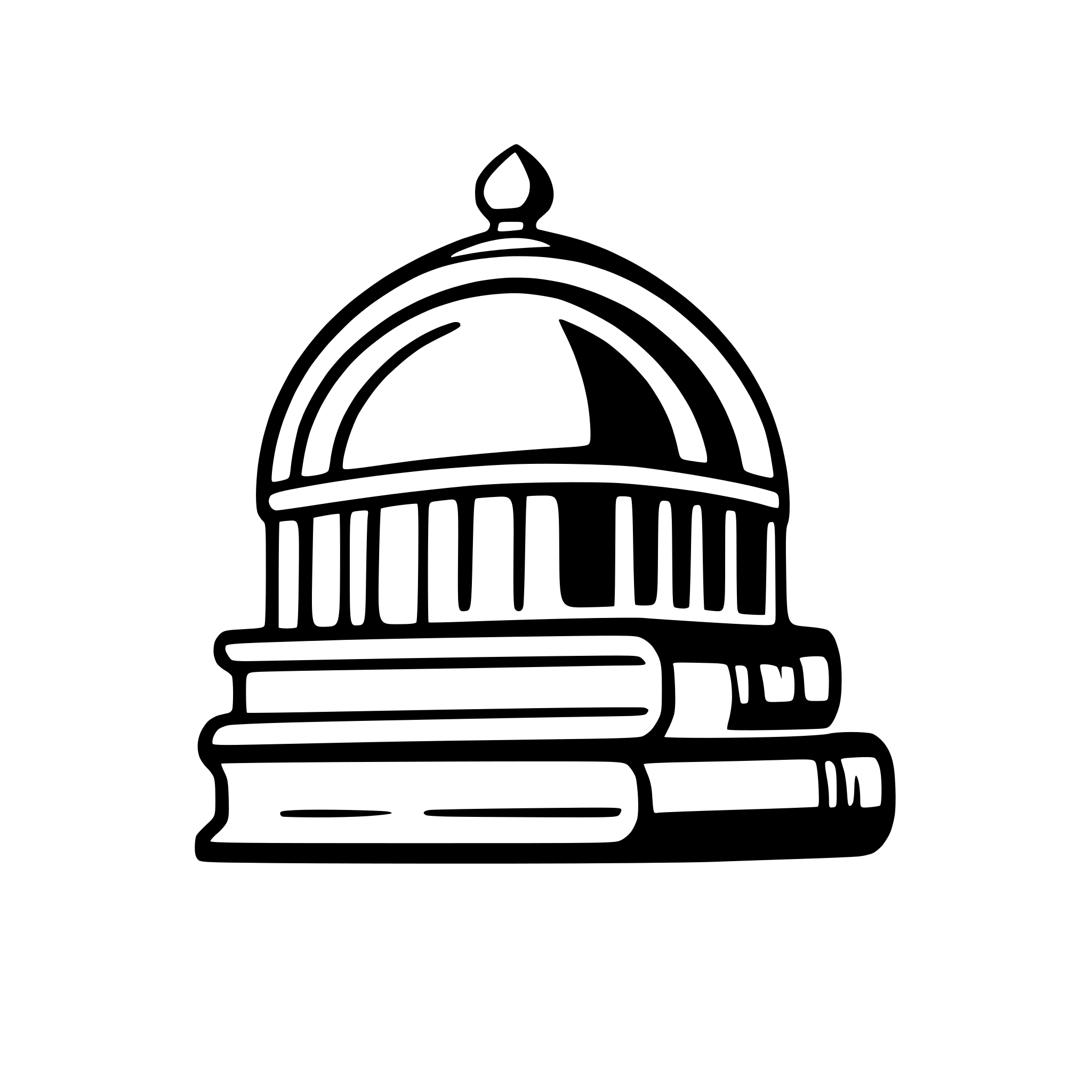 AI-generated SVG of a ajmer dome with stack of books on both sides