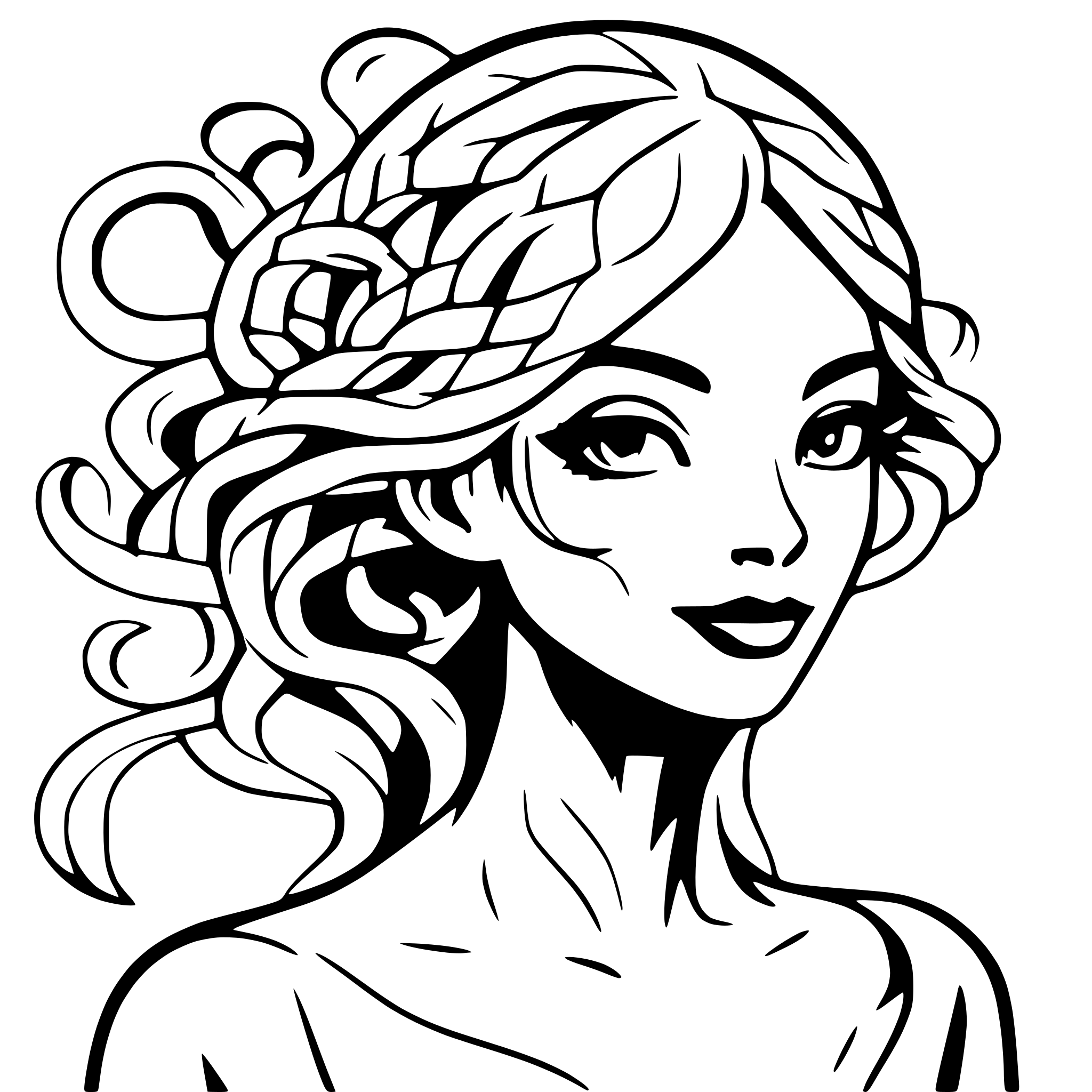 AI-generated SVG of 'Simple Medusa'
