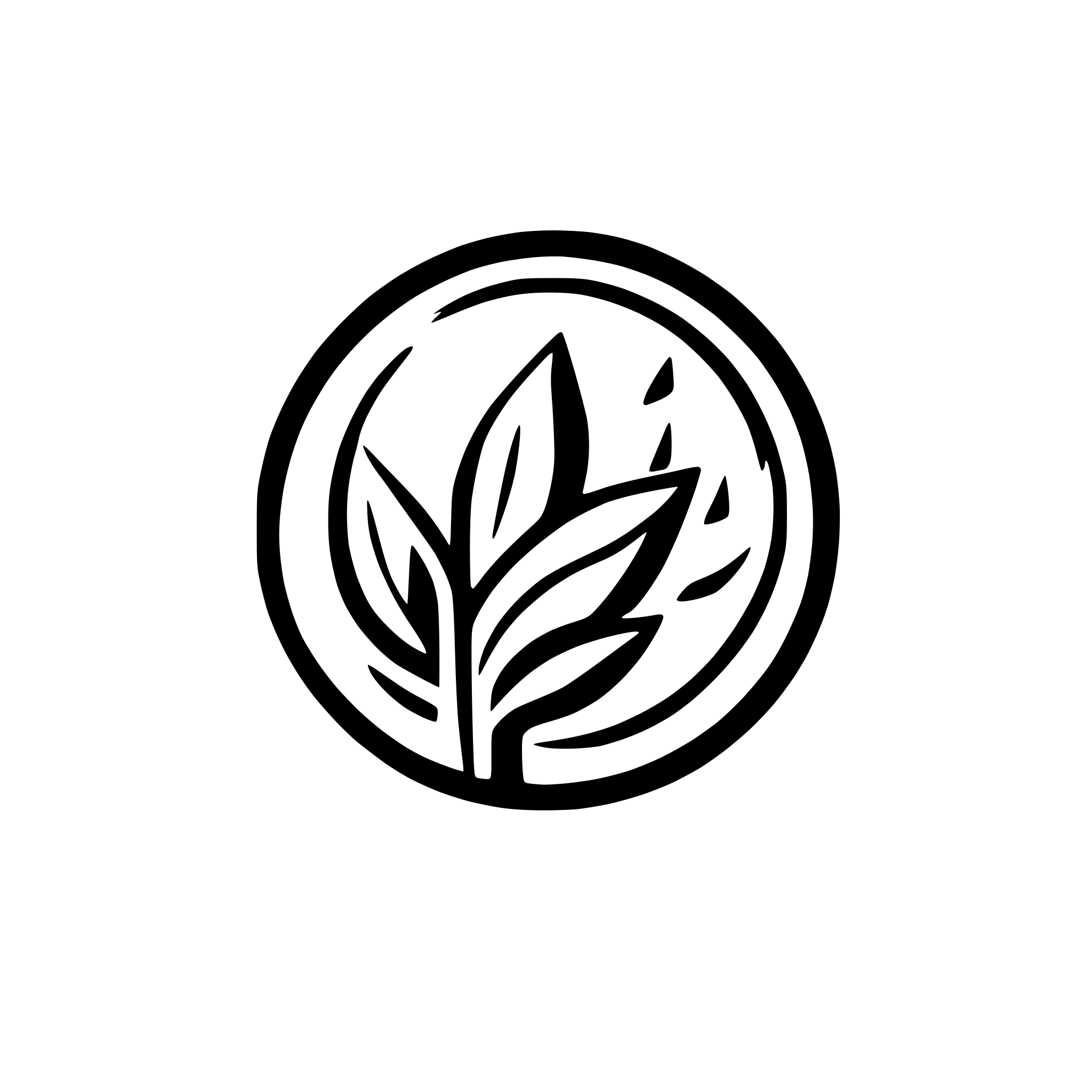 AI-generated SVG of a A minimalist logo for a corporation. Make it from simple shapes that are arranged in a circle from the center of the axis.