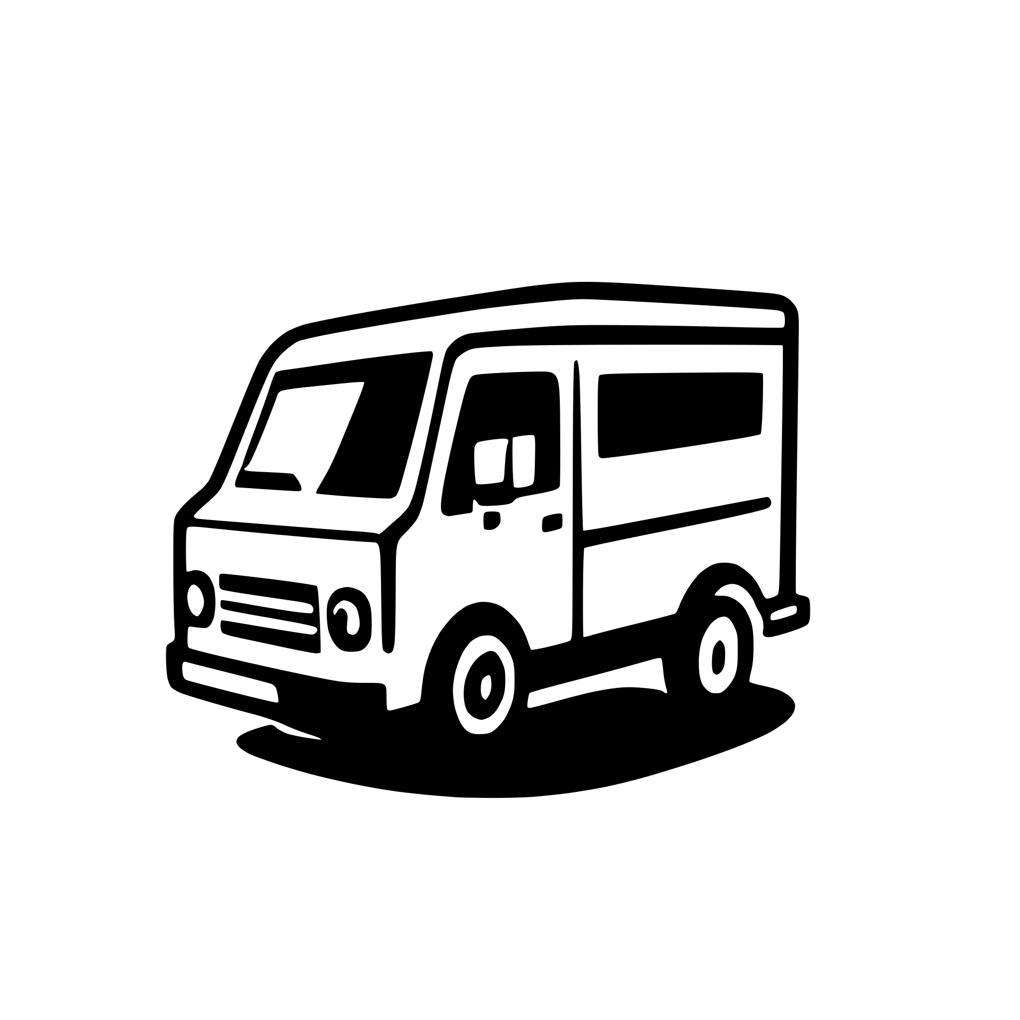 AI-generated SVG of a a truck or a van of a moving company, a profile keep it rounded and simple