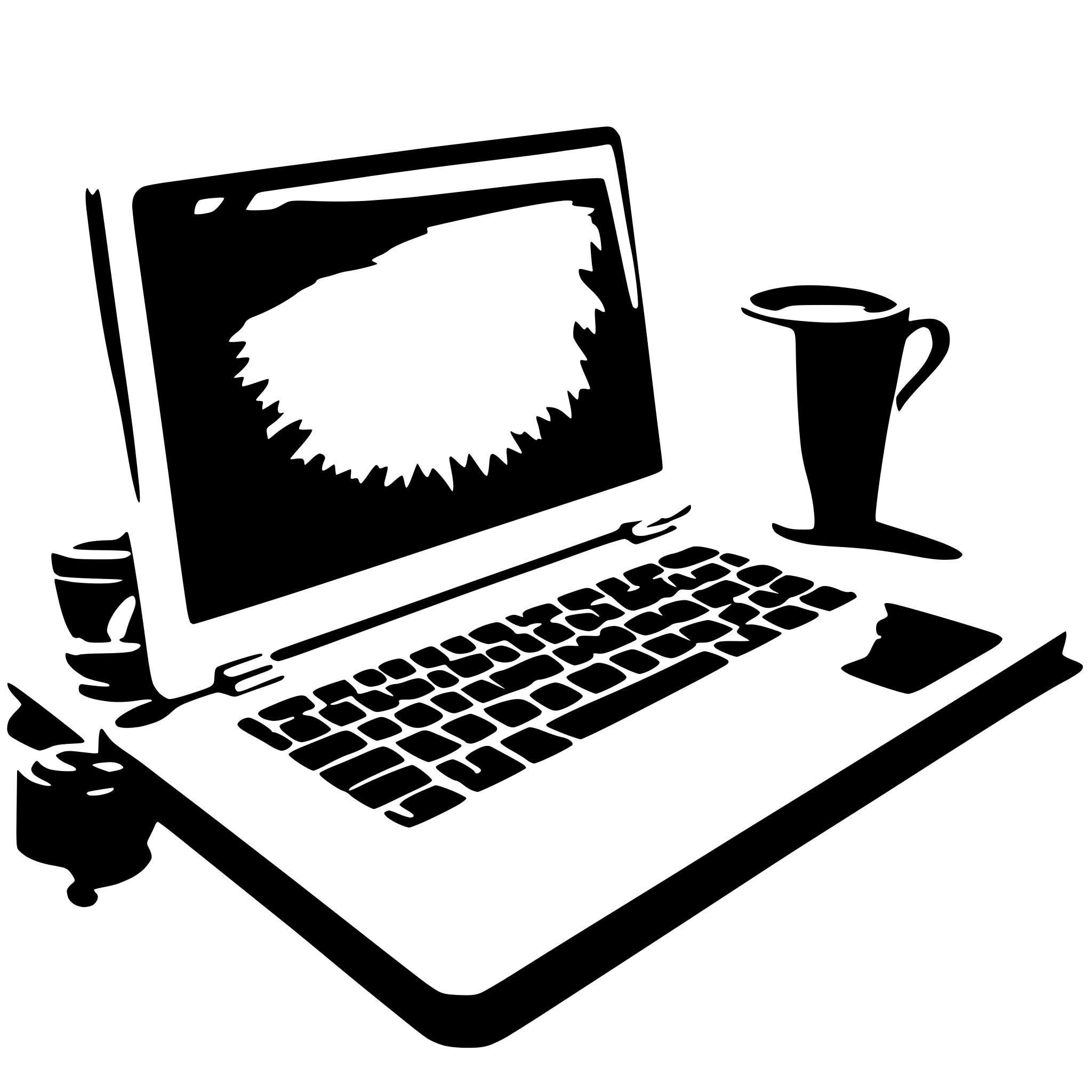 AI-generated SVG of a A sleek laptop open on a modern desk with a cup of coffee beside it. AI-generated SVG of a A sleek laptop open on a modern desk with a cup of coffee beside it.