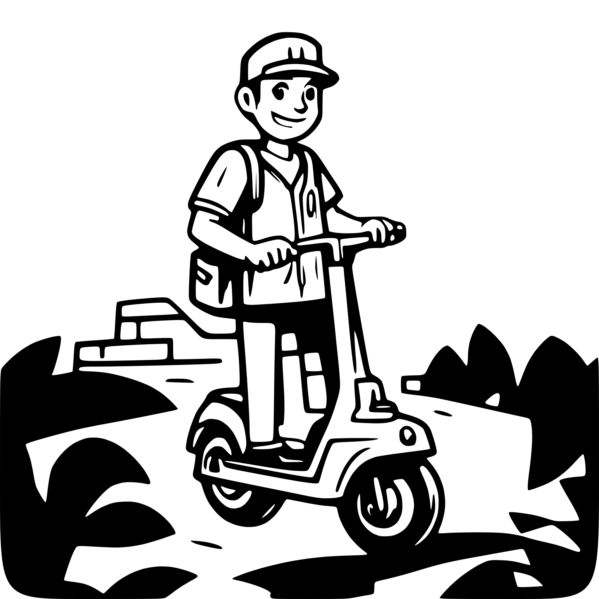 AI-generated SVG of a Delivery hospital man riding a scooter