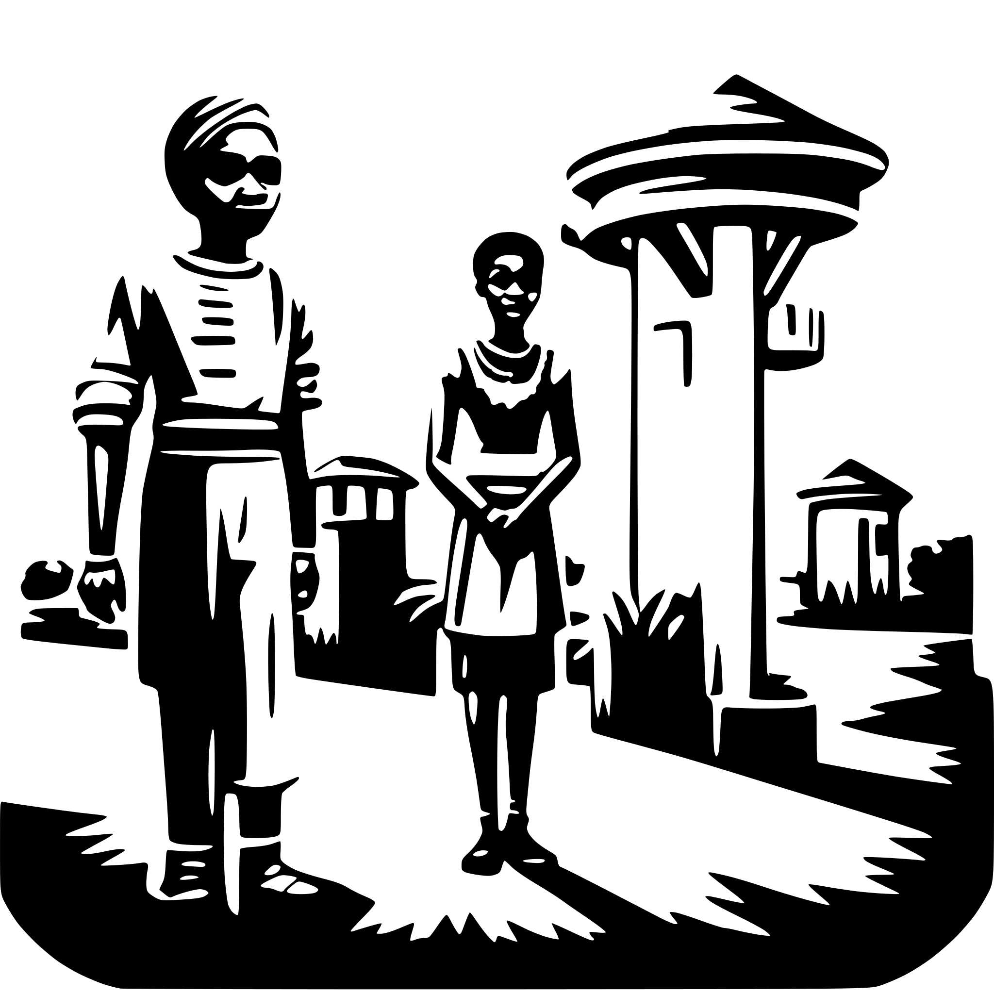 AI-generated SVG of 'African comunity center'