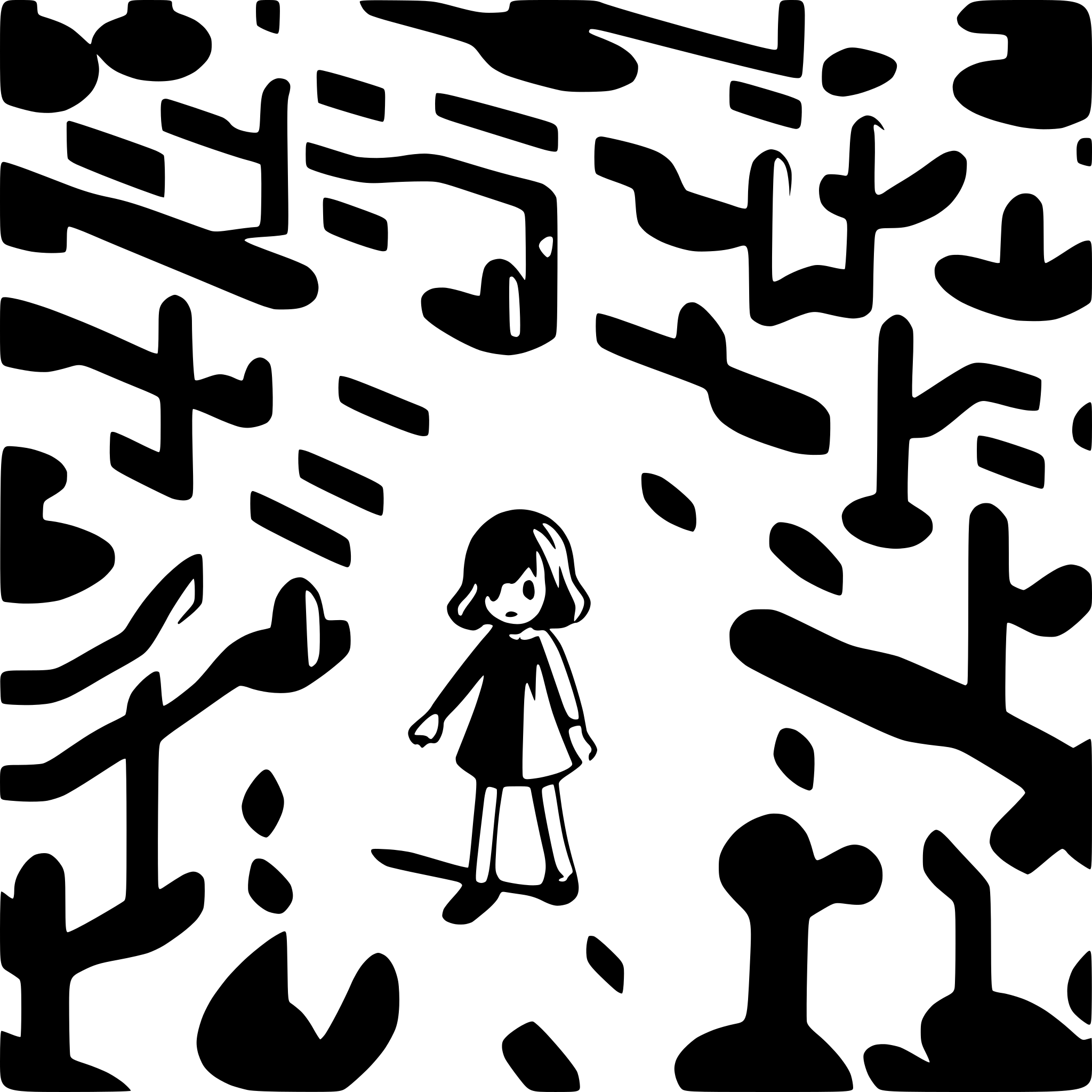 AI-generated SVG of a Illustration style, white background, a small person hesitates in front of multiple paths