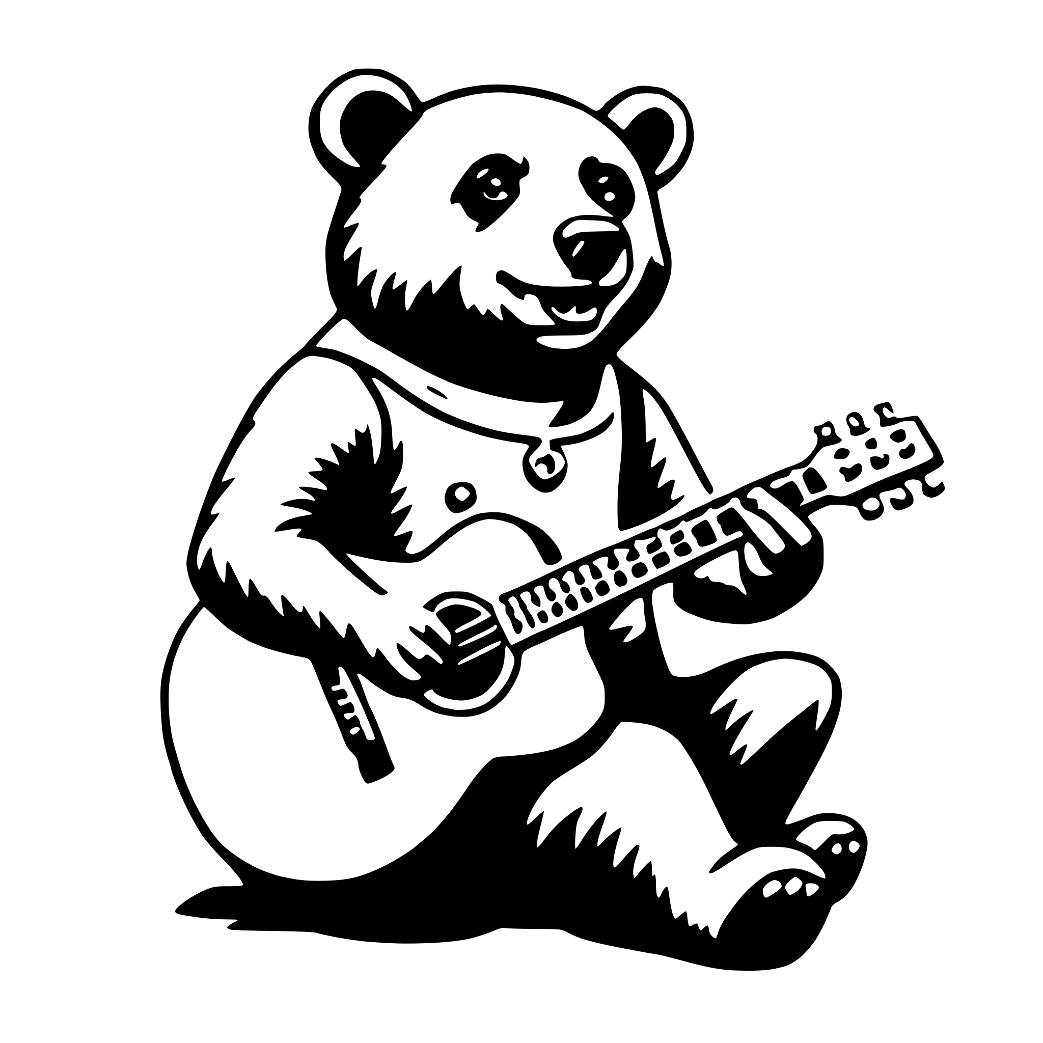 AI-generated SVG of a bear playing guitar