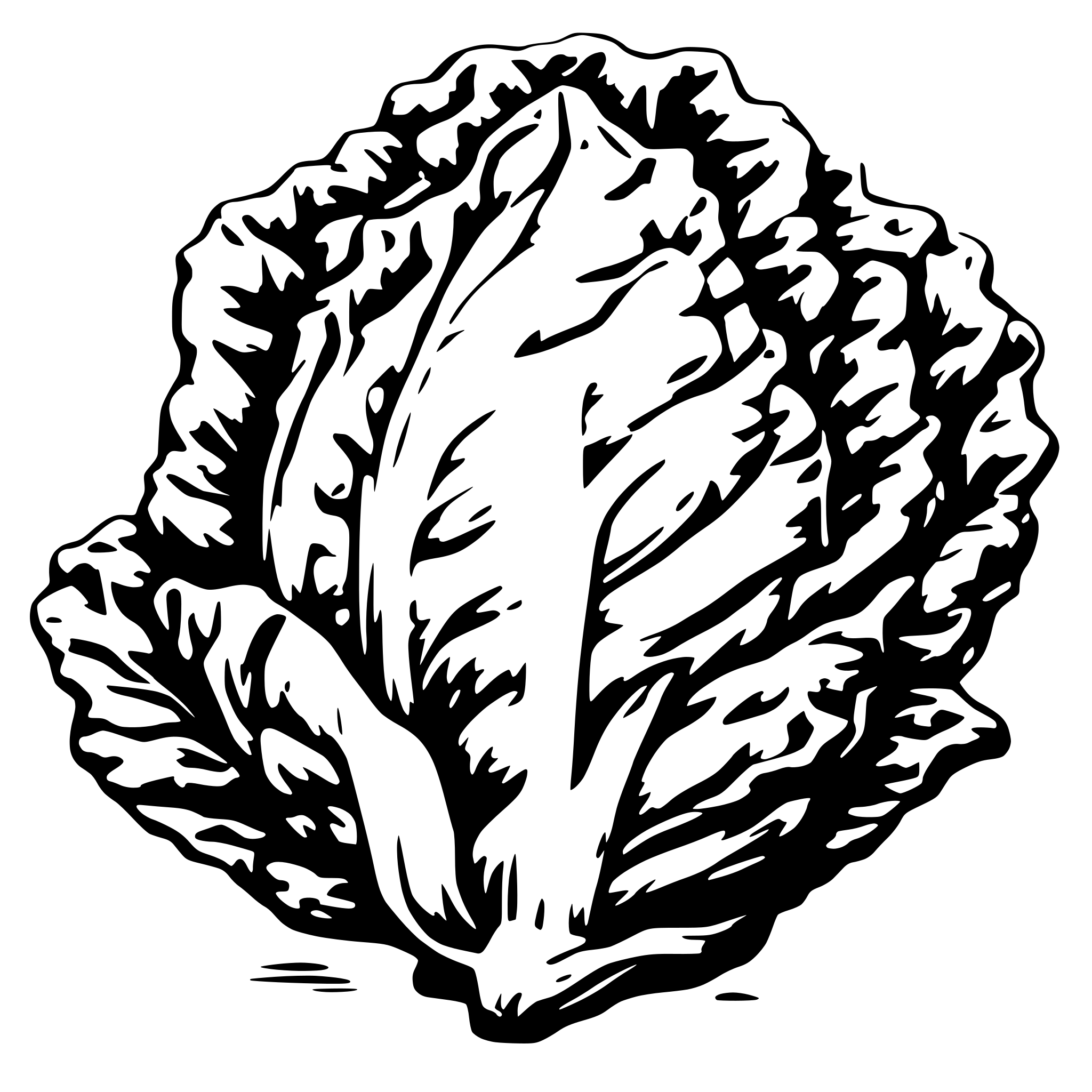 AI-generated SVG of 'lettuce holding a thumb up'
