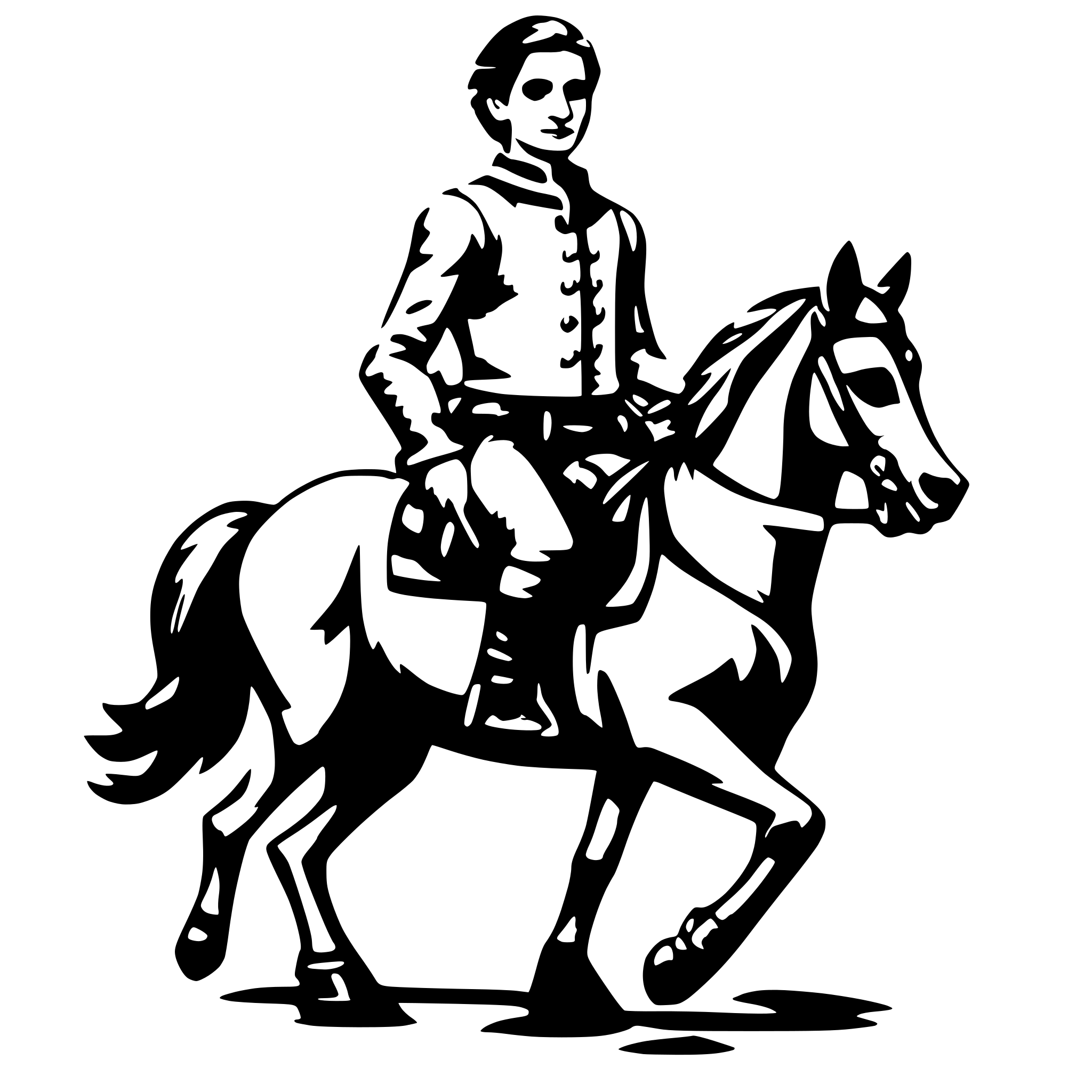 AI-generated SVG of a man on a horse