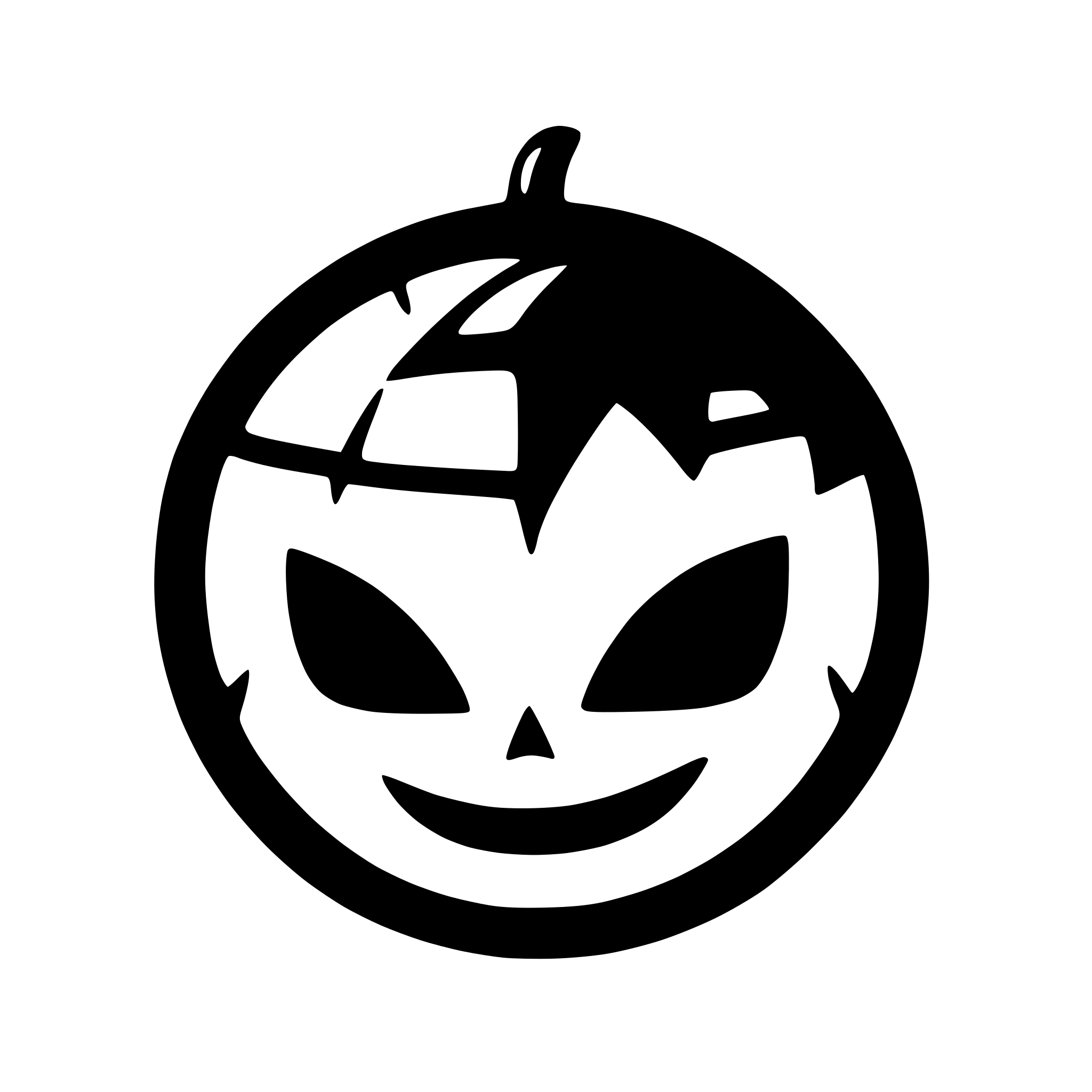 AI-generated SVG of a black and white icon of halloween, vector style
