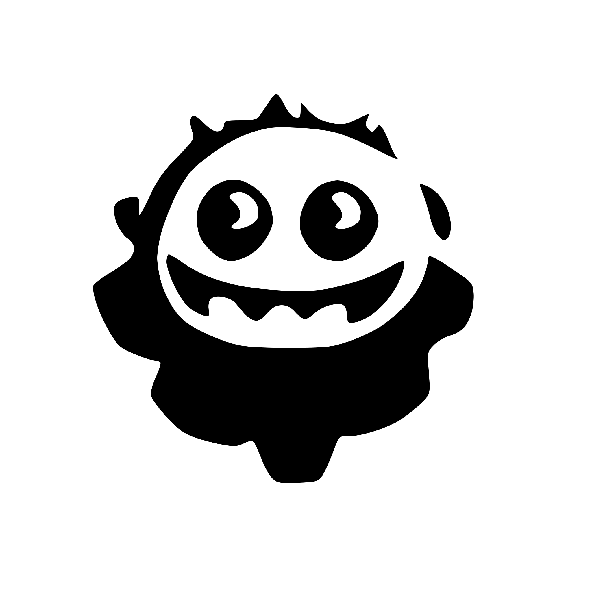 AI-generated SVG of 'floating monster, overhead view'