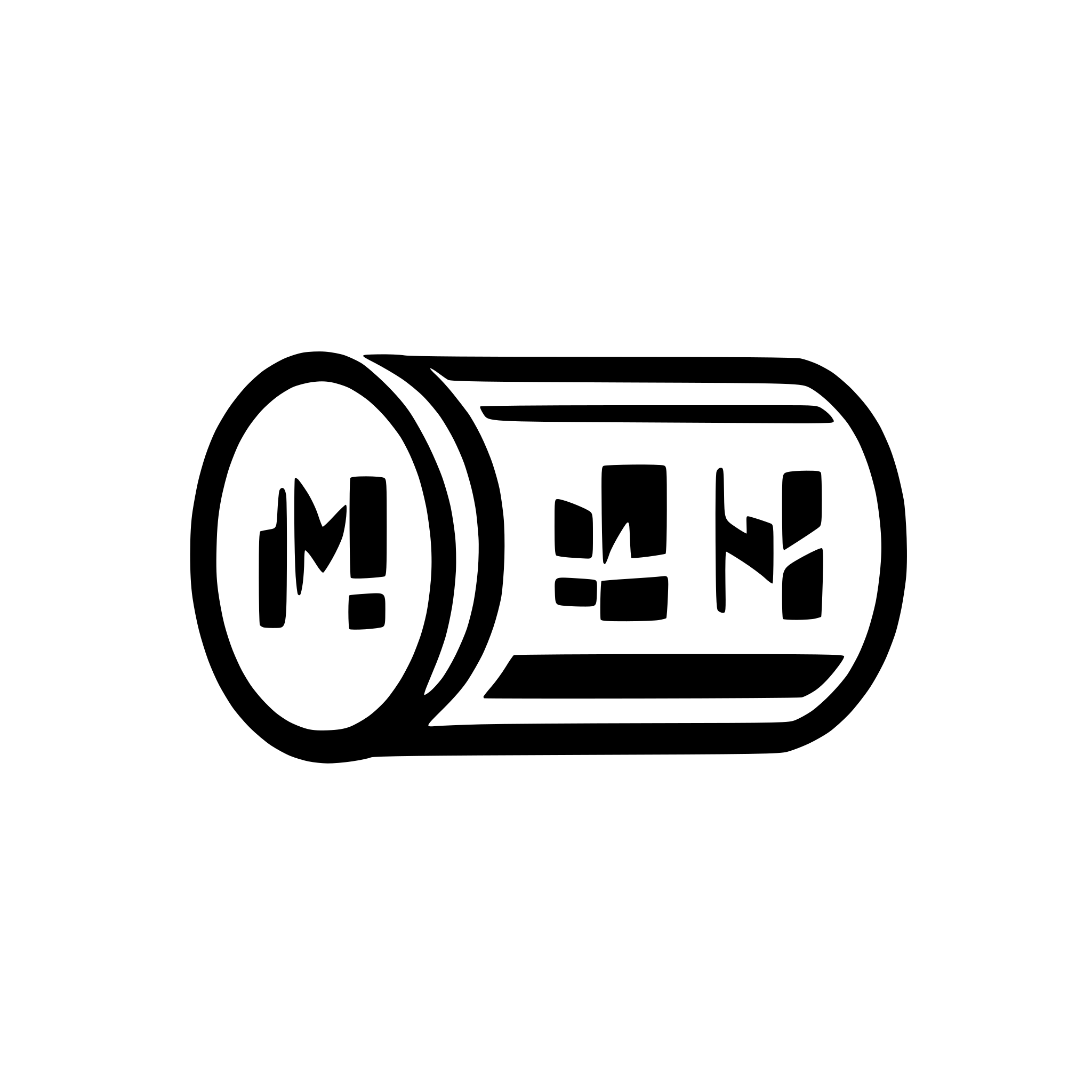 AI-generated SVG of a simple cylindrical database icon with 3 stacked cylinders and the letter m etched into the middle