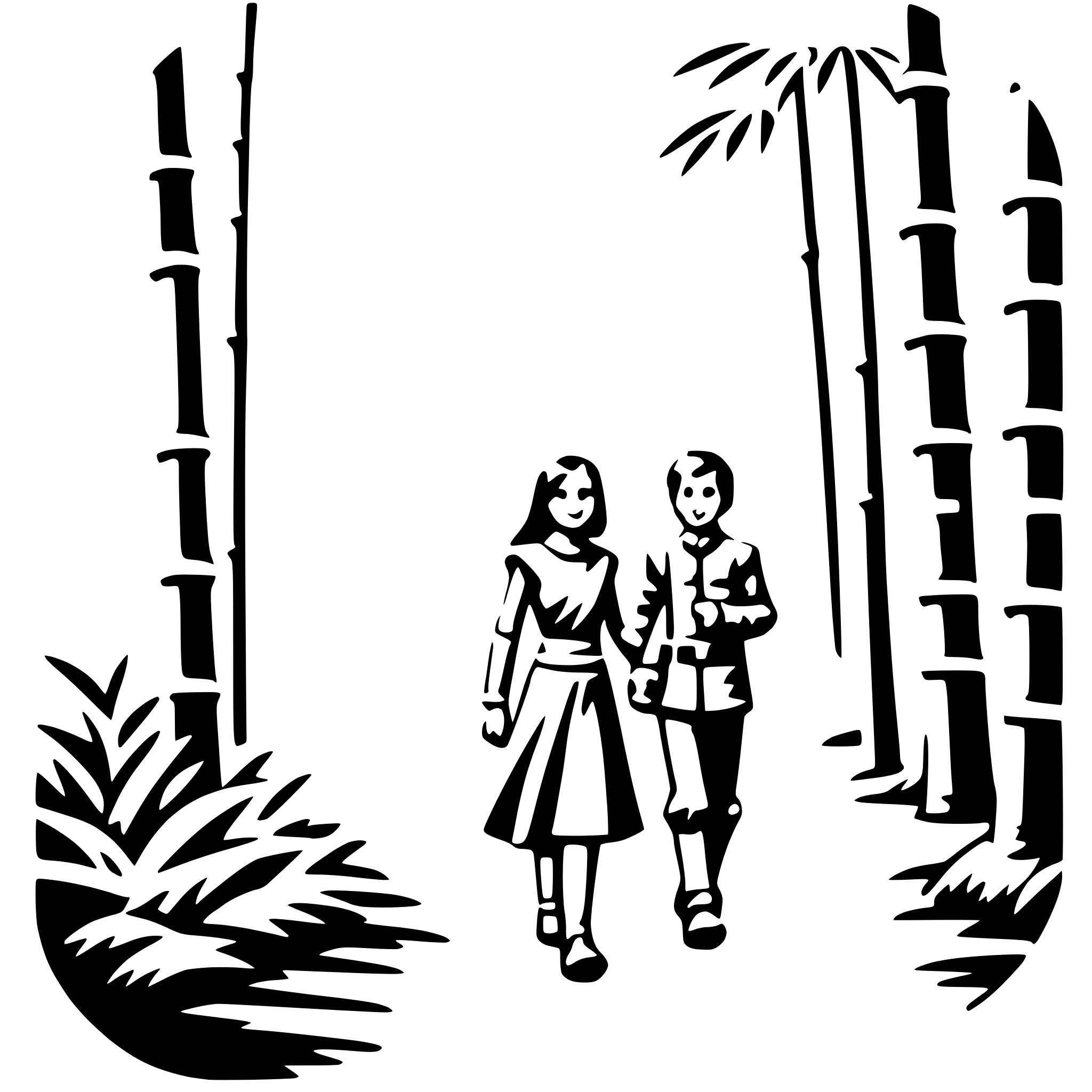 AI-generated SVG of 'exploring bamboo forest'