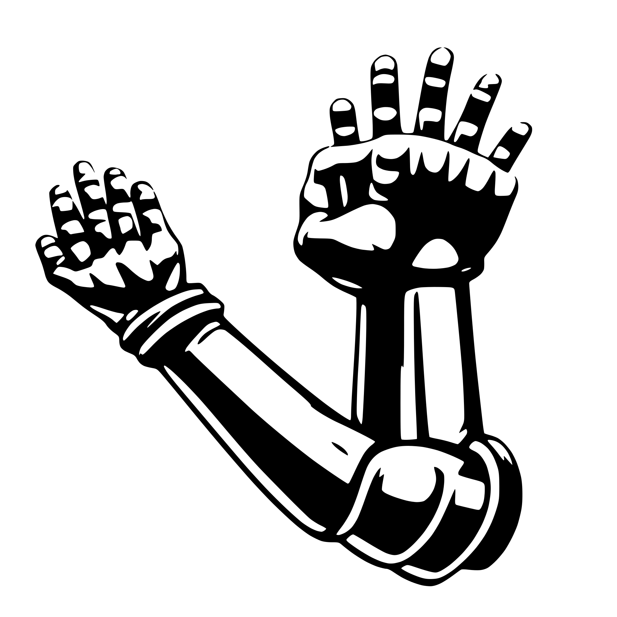 AI-generated SVG of 'Bionic arm with muscles'