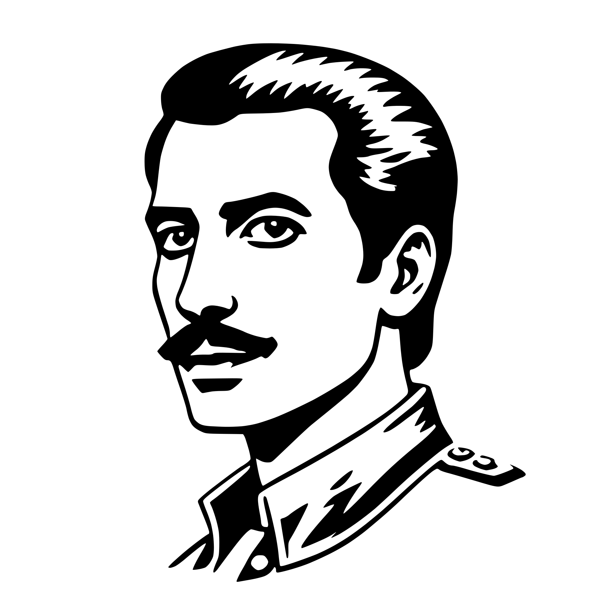 AI-generated SVG of a freddie mercury