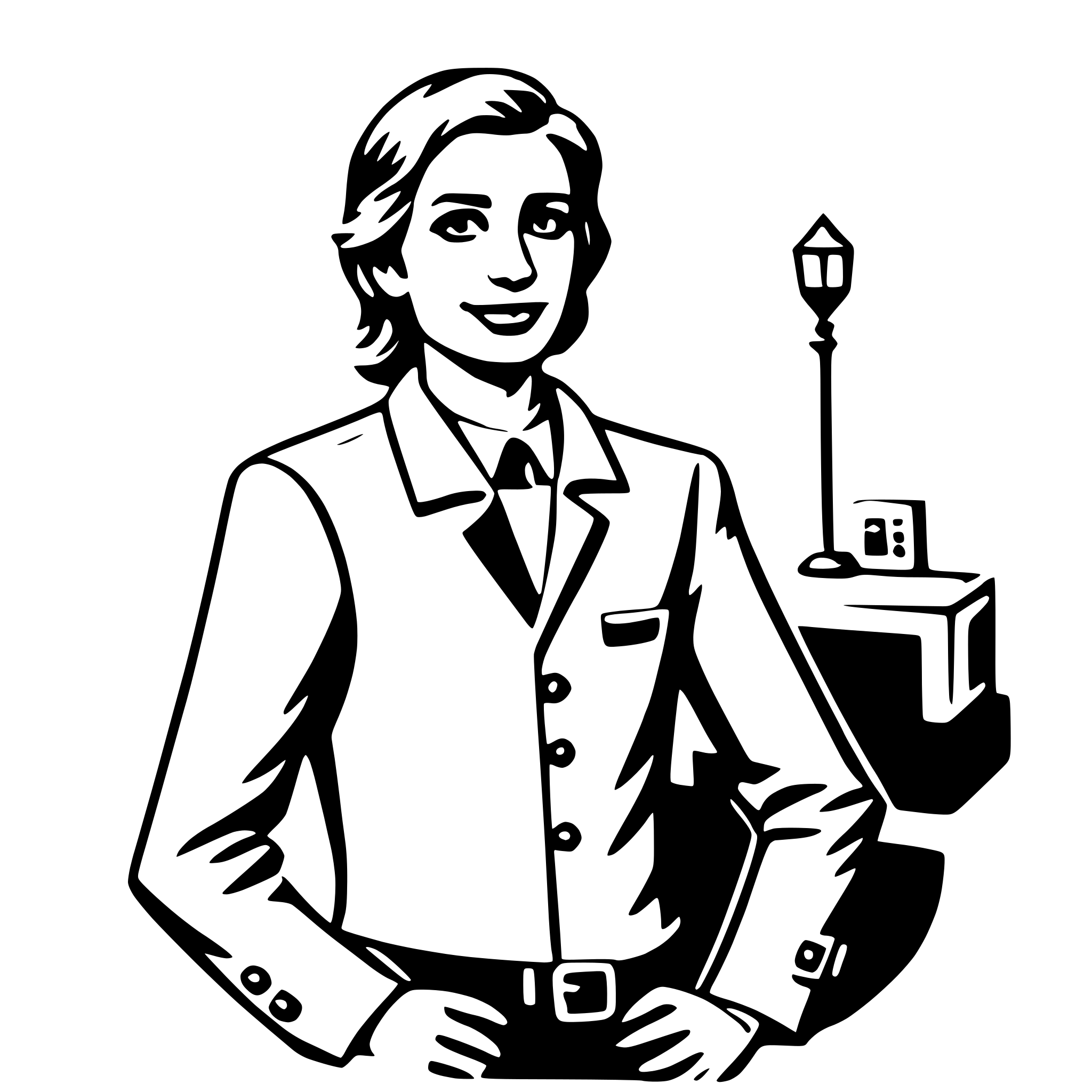 AI-generated SVG of a salesperson
