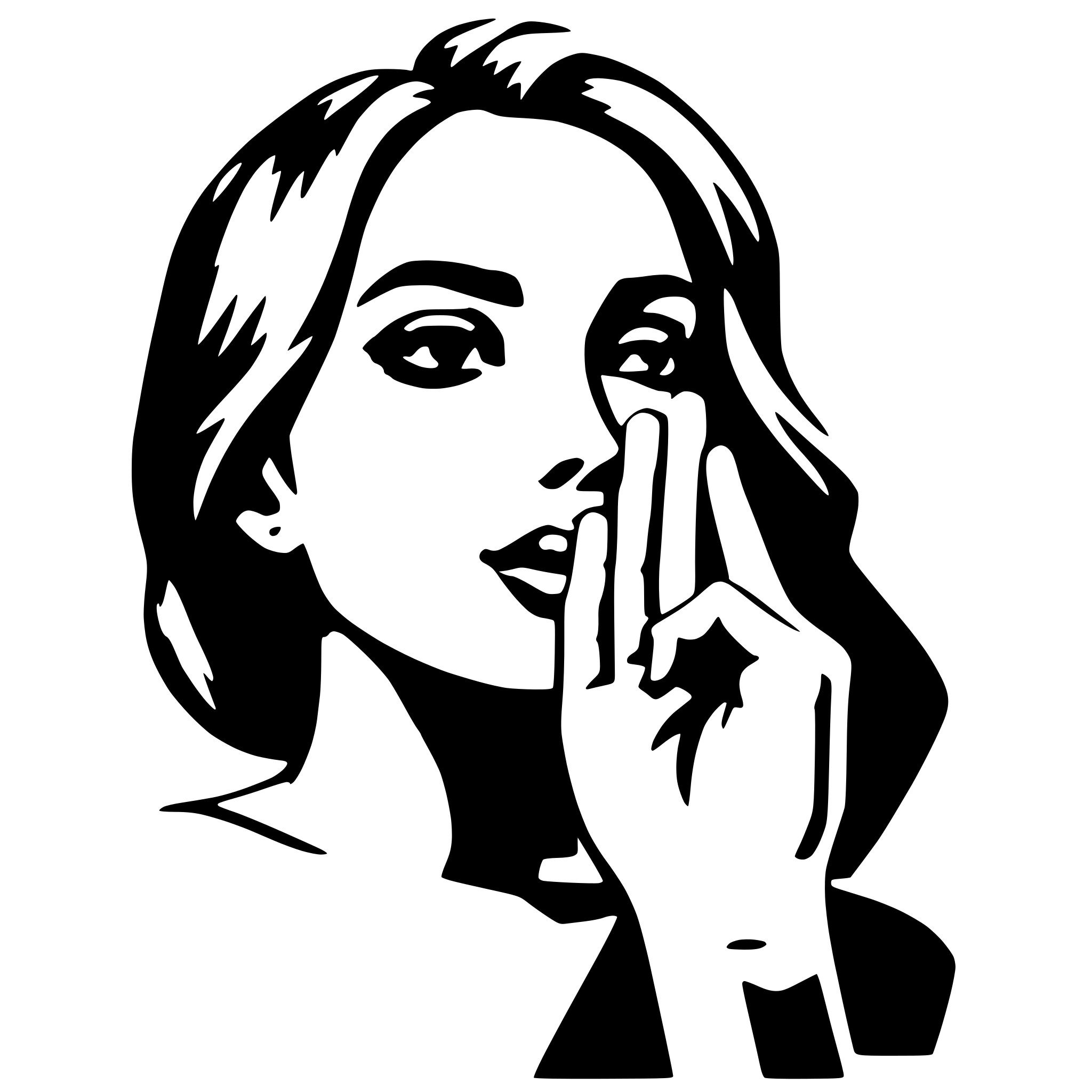 AI-generated SVG of a finger touching face