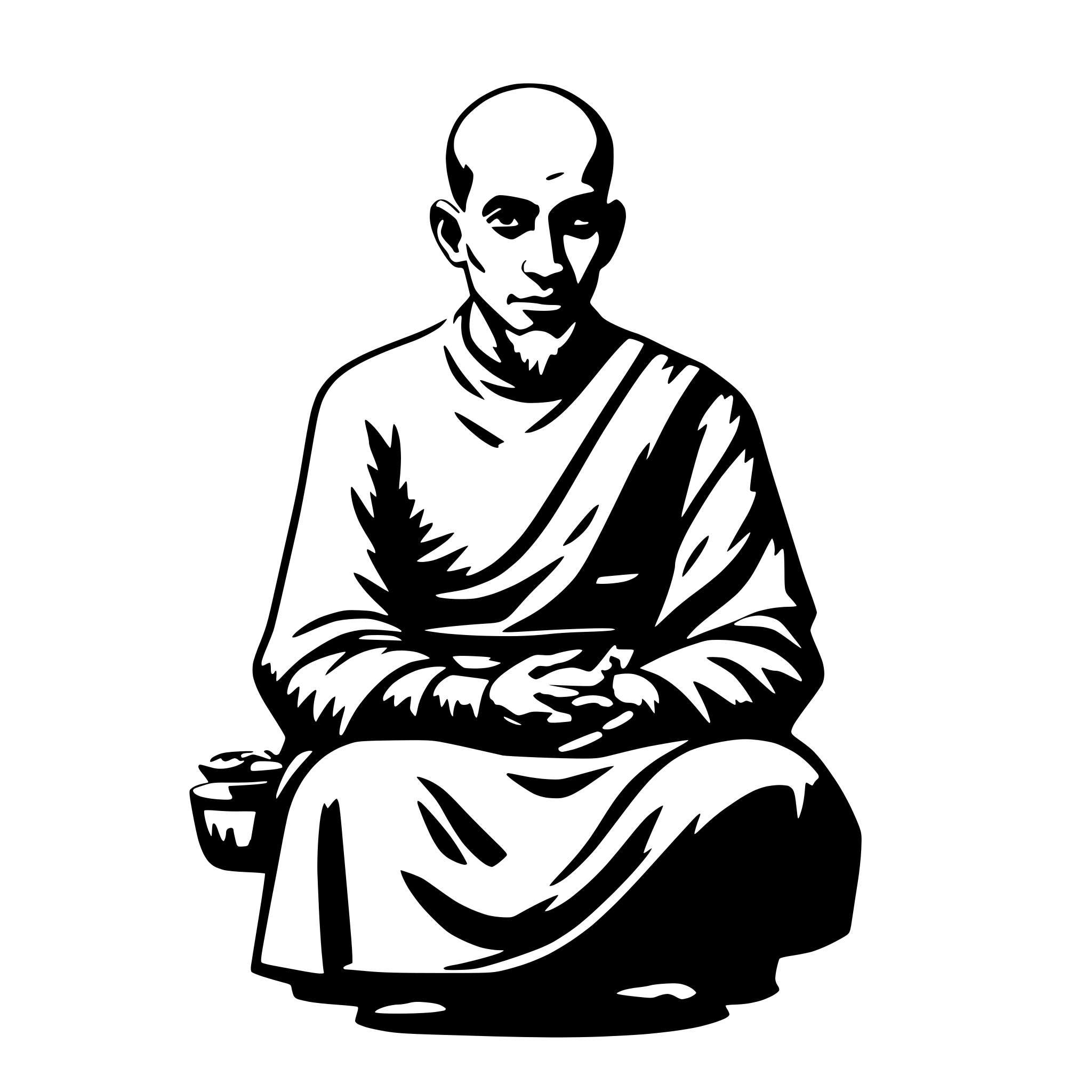AI-generated SVG of a monk