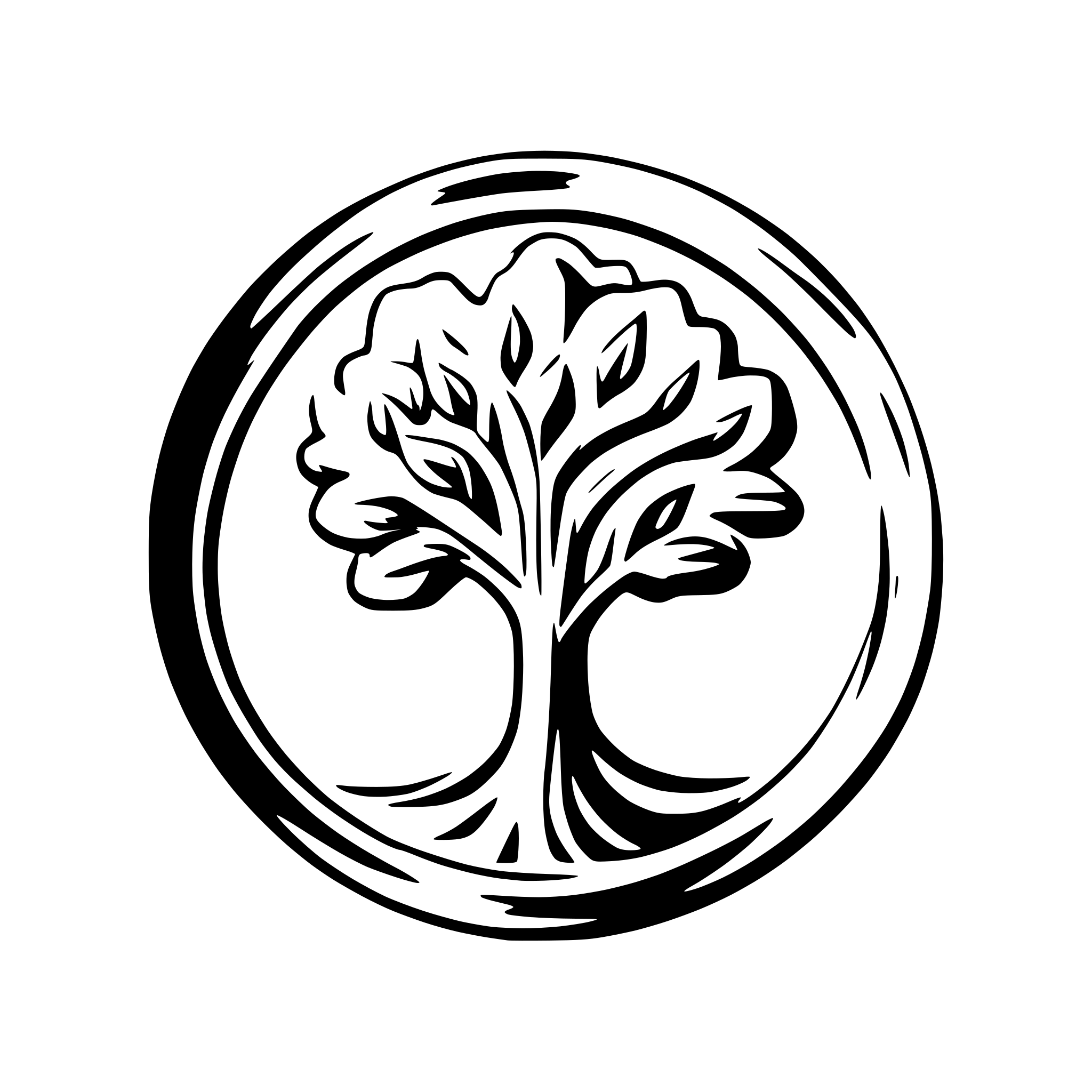 AI-generated SVG of 'Beautiful tree in a circle'