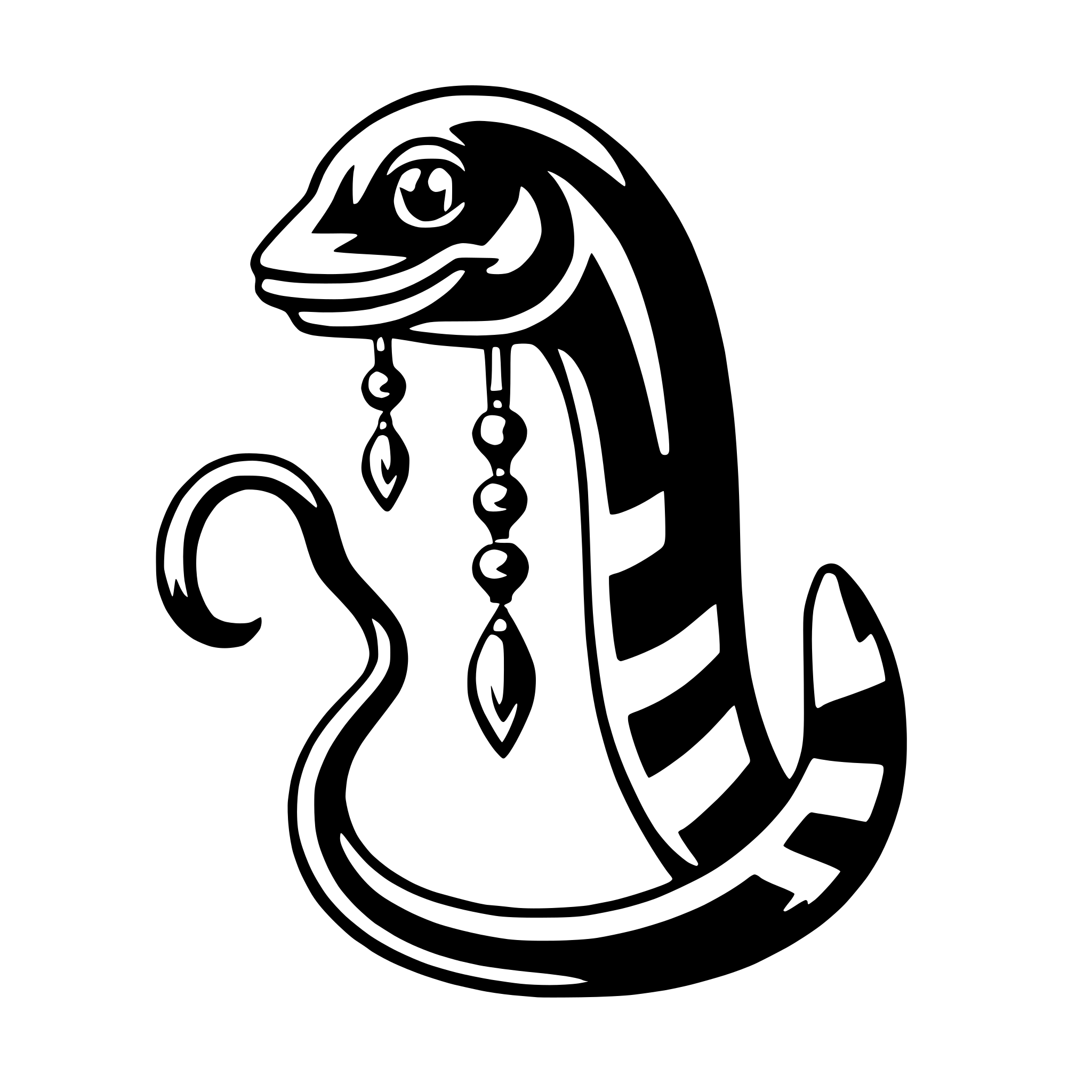 AI-generated SVG of a eel with earrings