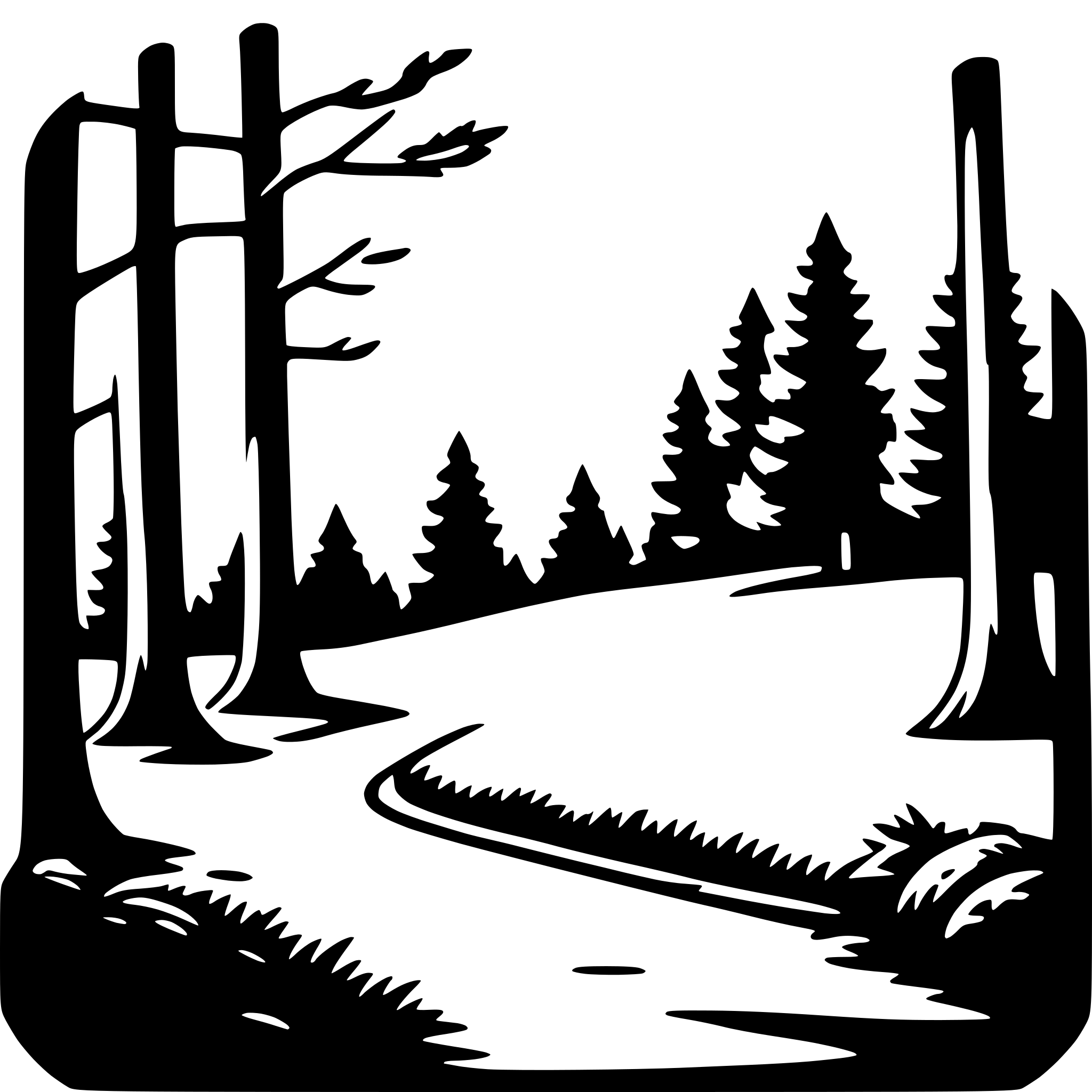AI-generated SVG of 'forest retreat'