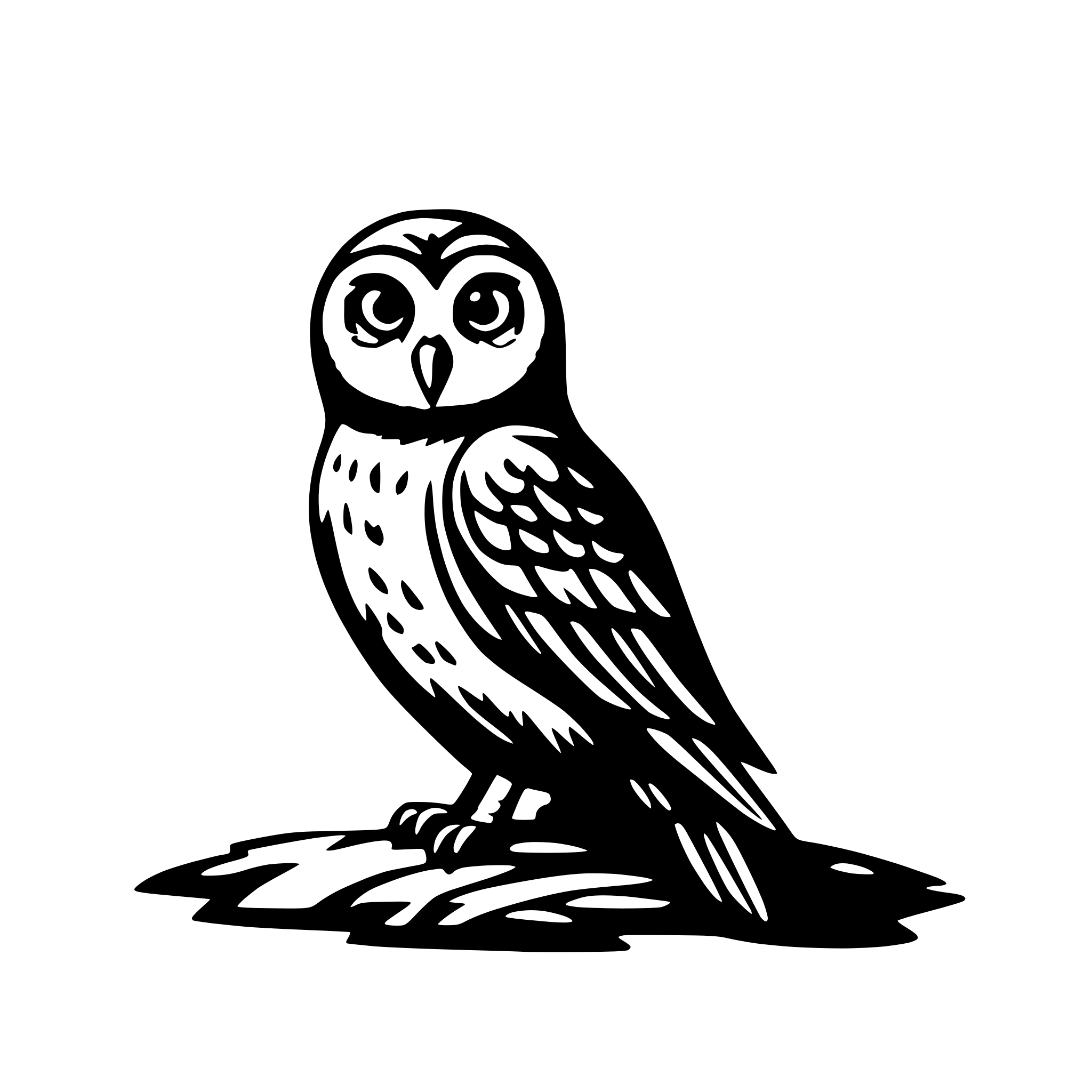 AI-generated SVG of 'owl and moon'