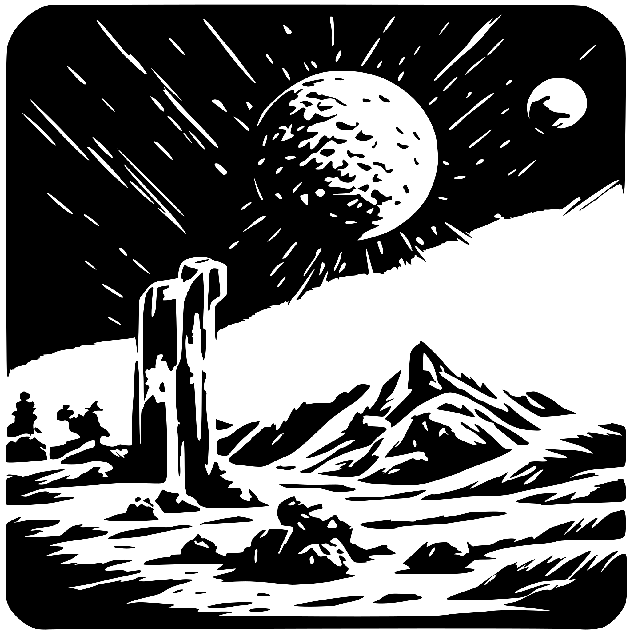 AI-generated SVG of a meteor shower