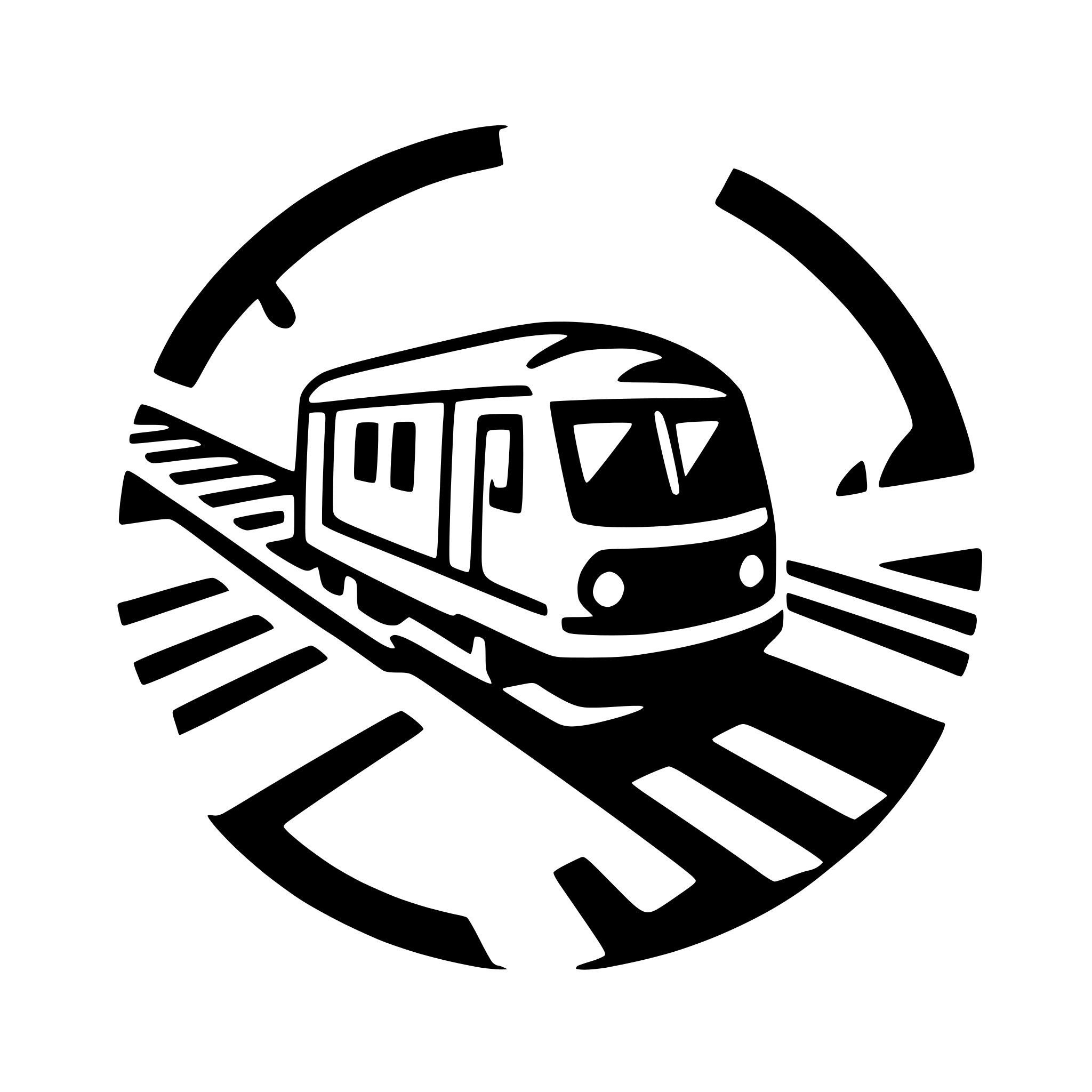 AI-generated SVG of a train crossing bridge