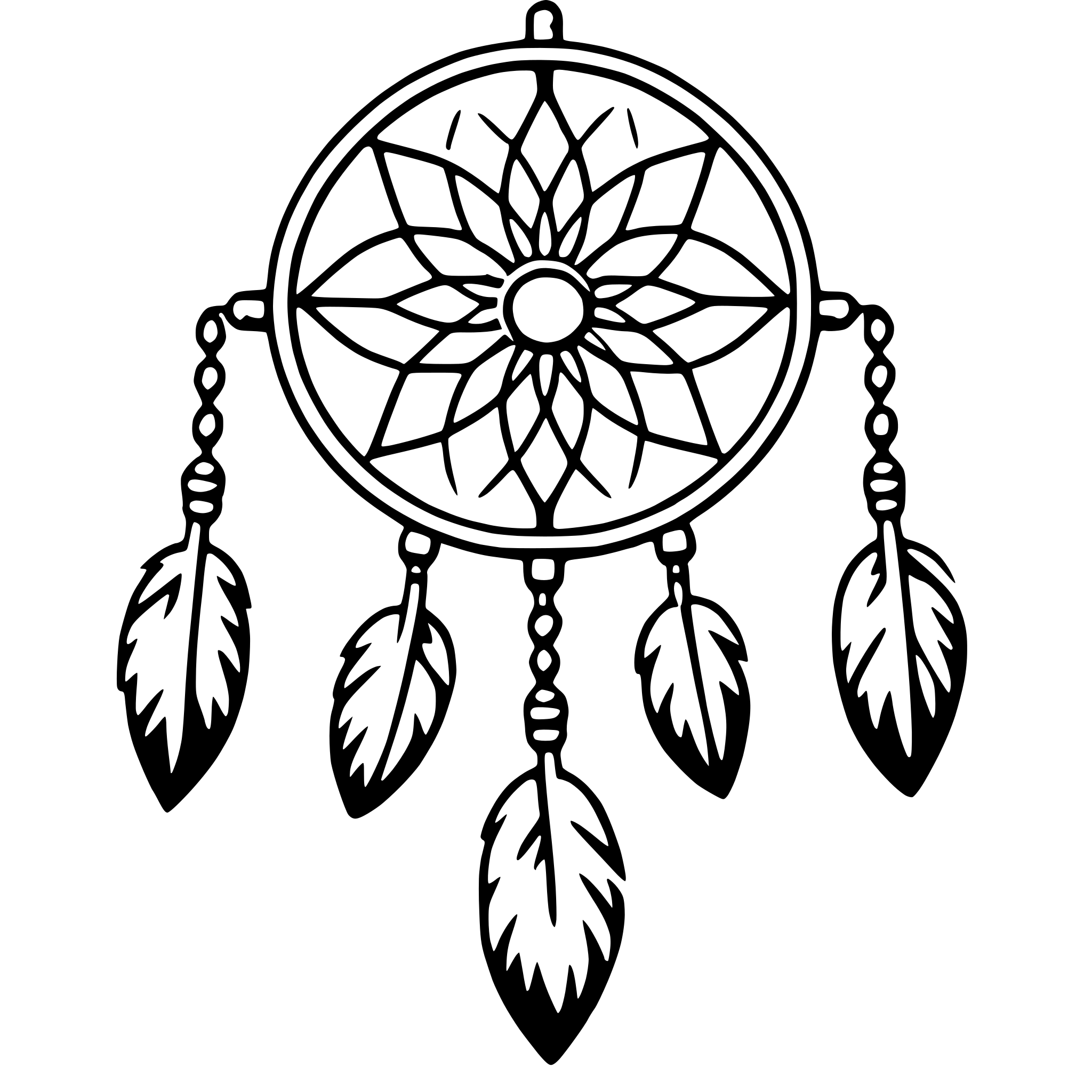 AI-generated SVG of a dreamcatcher hearts
