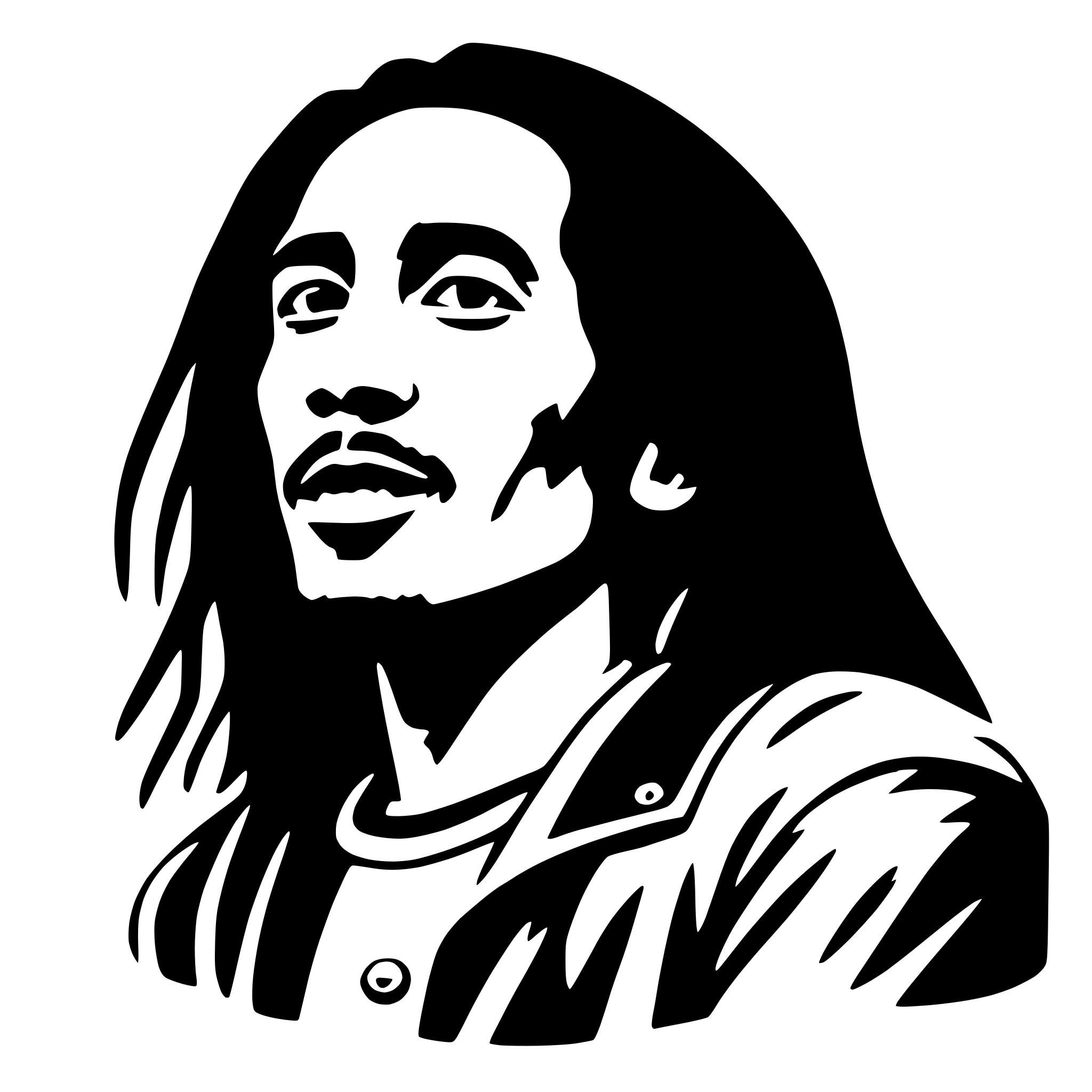 AI-generated SVG of a bob marley