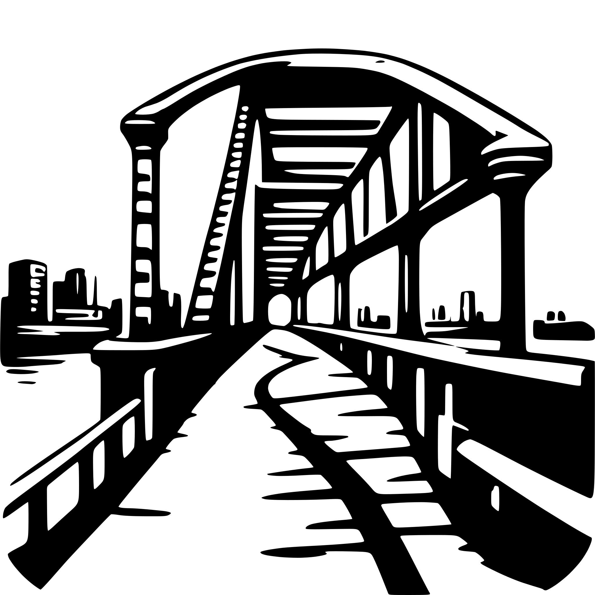 AI-generated SVG of 'stencil graphic with bridges'
