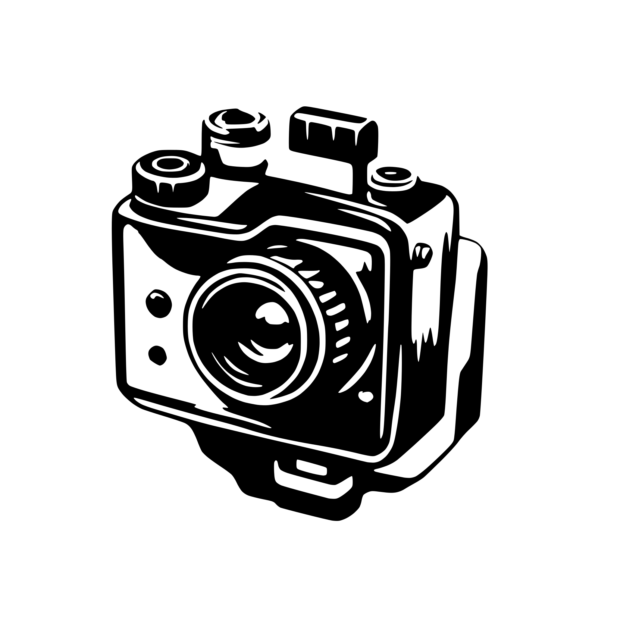 AI-generated SVG of a birds eye view of a camera