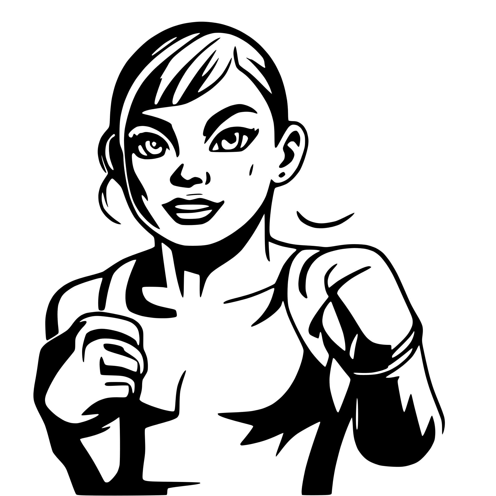 AI-generated SVG of 'Aggressive Boxer'