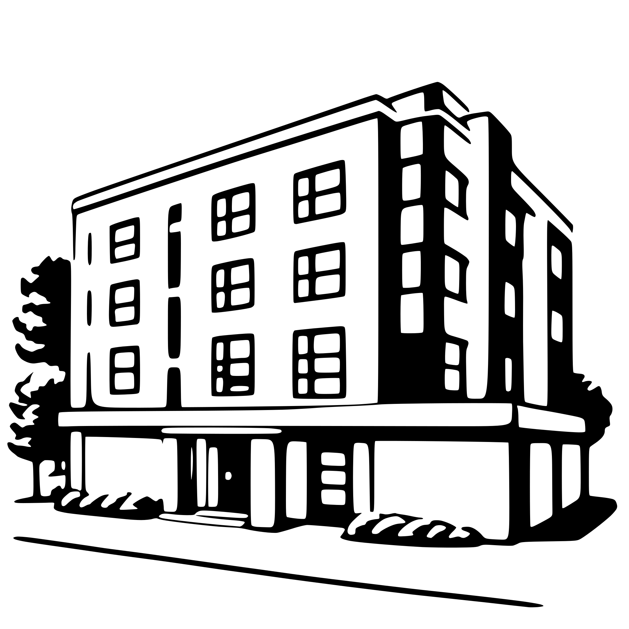 AI-generated SVG of a office building